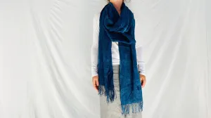 Long Vintage Hmong Raw Silk Scarf, Wrap.