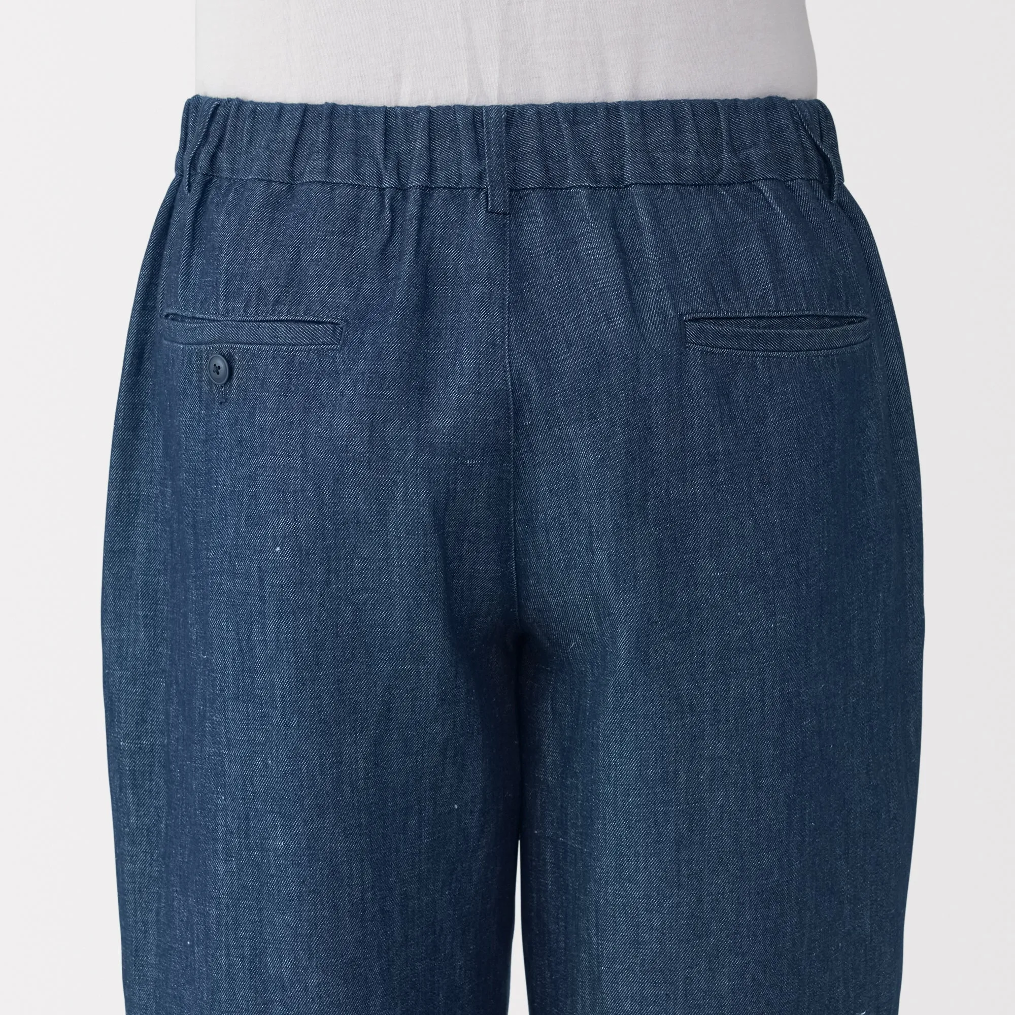 Men's Hemp Blend Denim Pleated Straight Pants