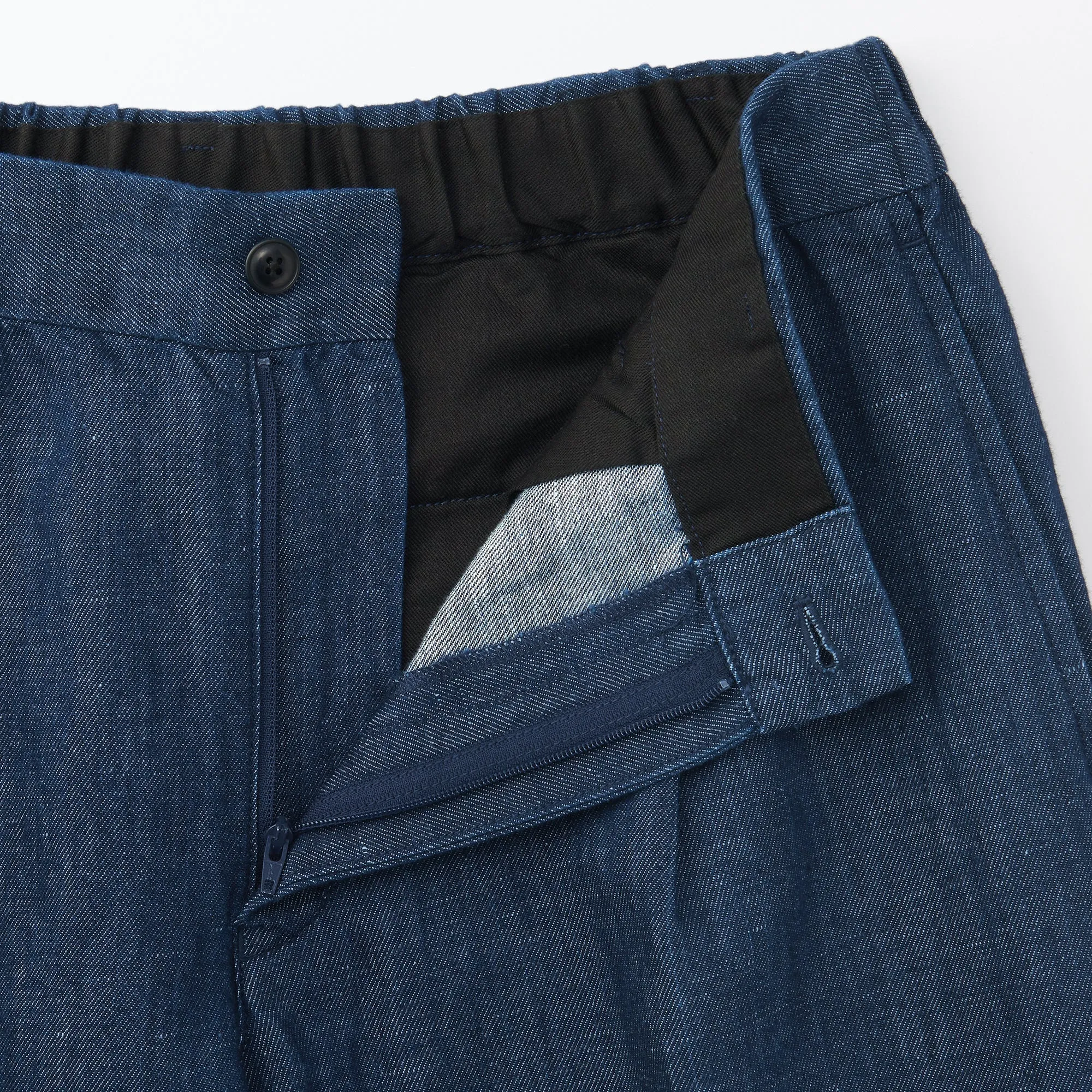 Men's Hemp Blend Denim Pleated Straight Pants