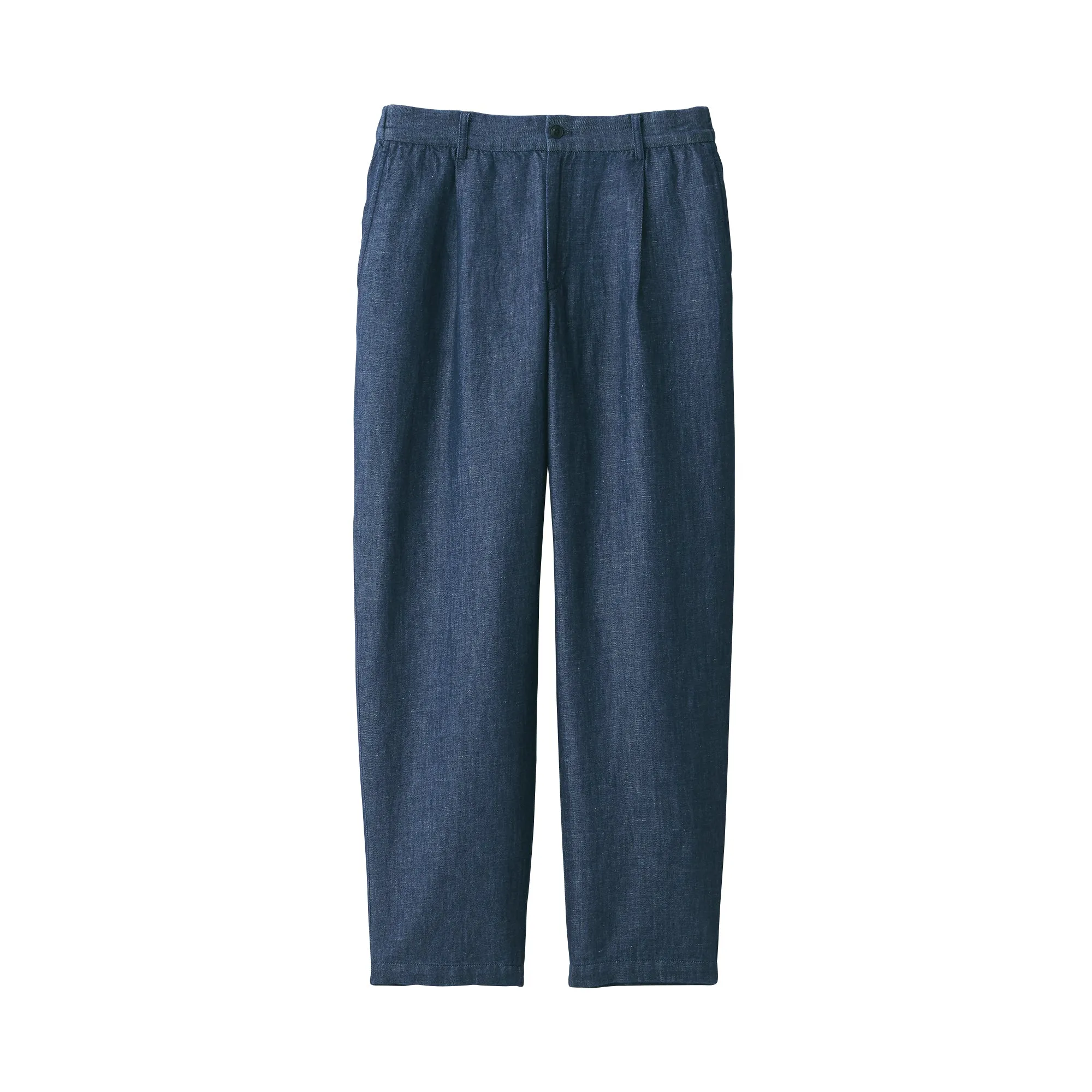 Men's Hemp Blend Denim Pleated Straight Pants
