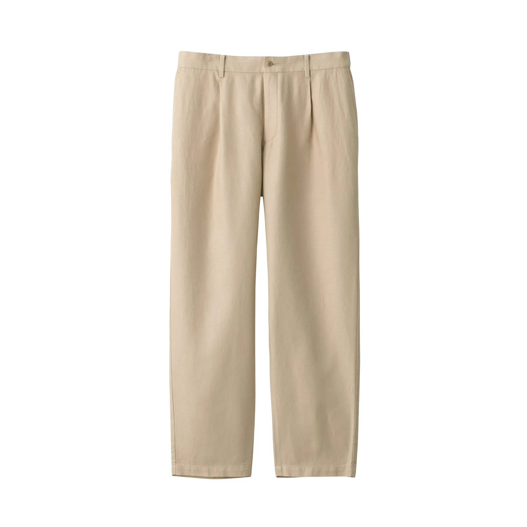 Men's Hemp Blend Twill Pleated Straight Pants