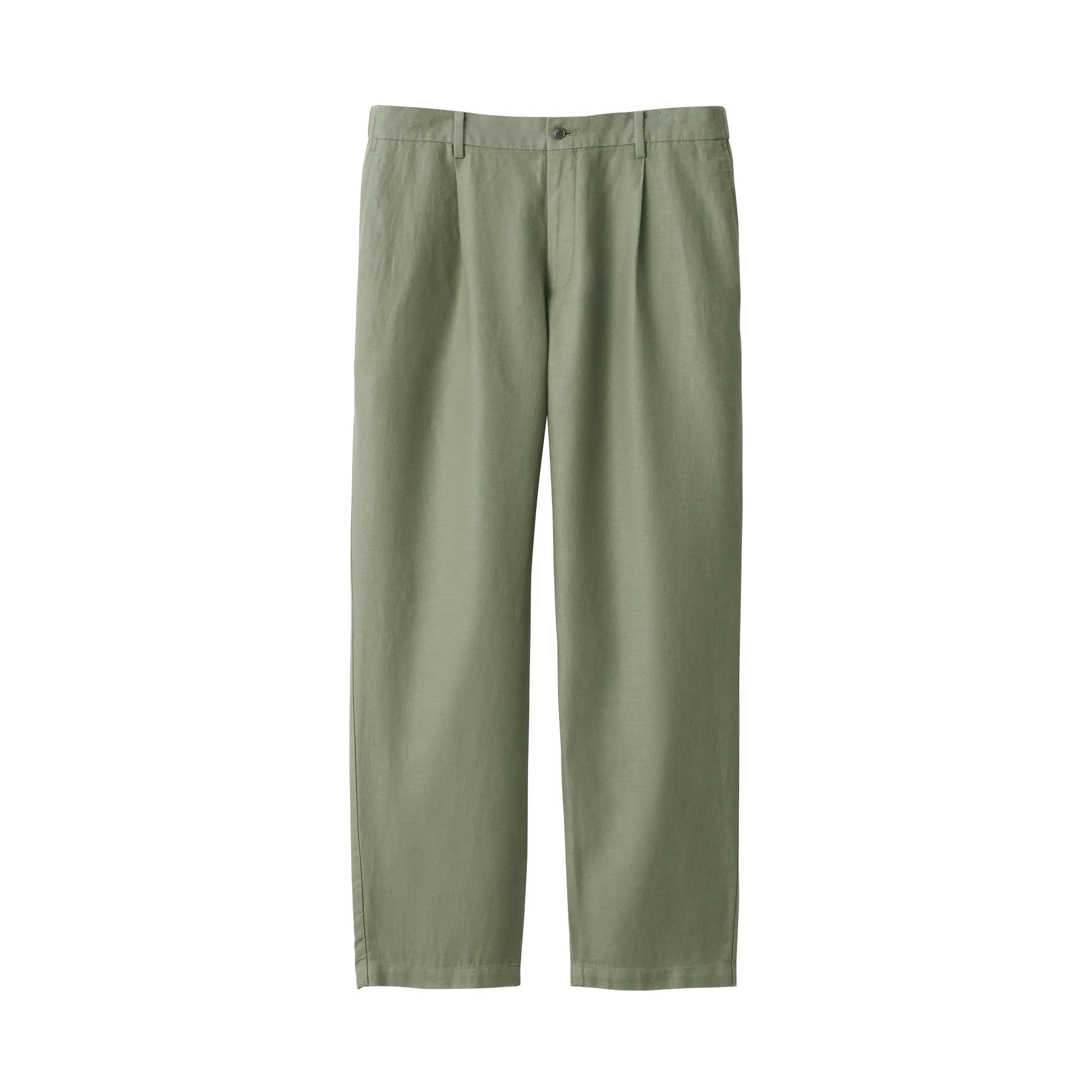 Men's Hemp Blend Twill Pleated Straight Pants