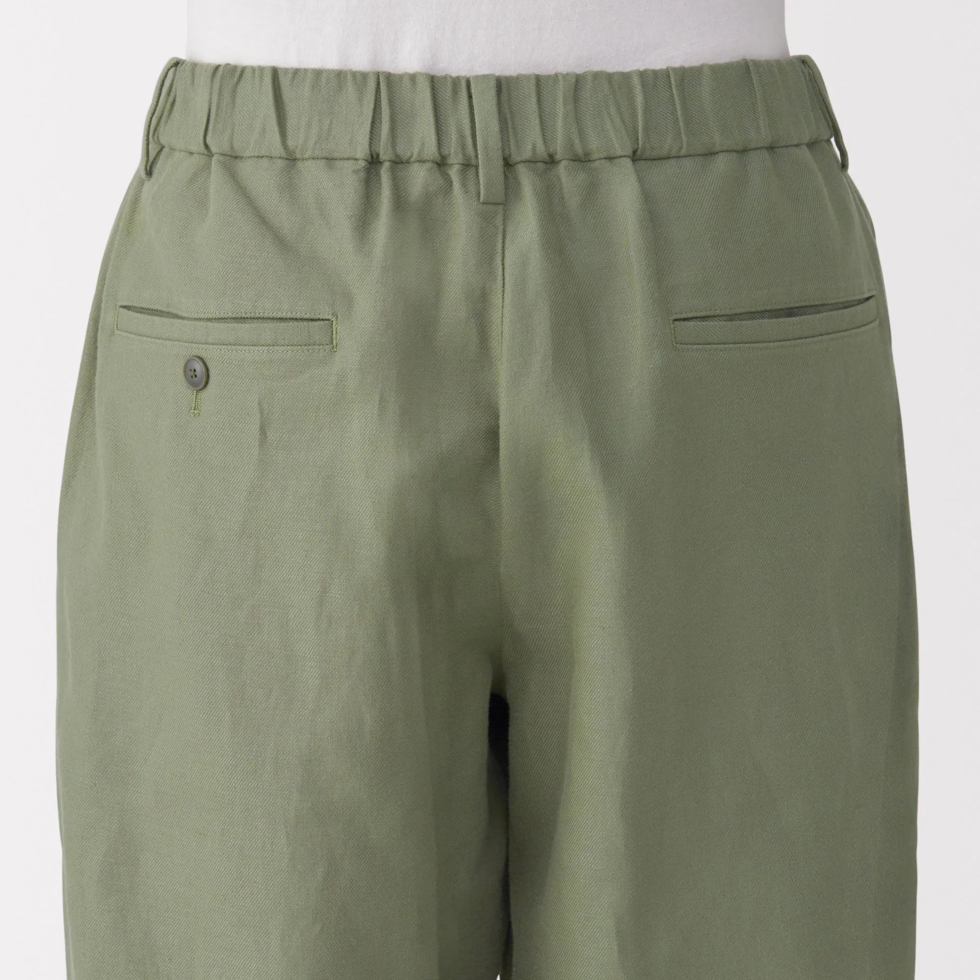 Men's Hemp Blend Twill Pleated Straight Pants