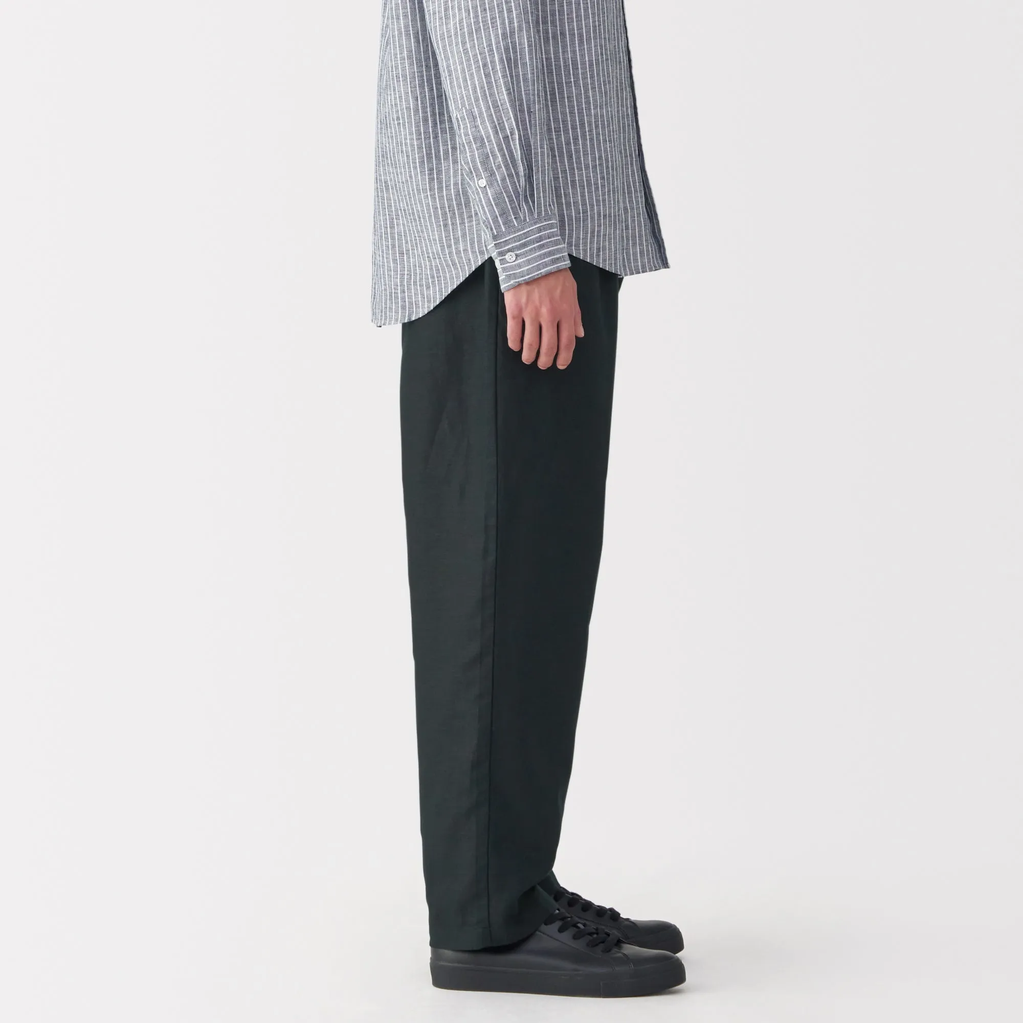 Men's Hemp Blend Twill Pleated Straight Pants