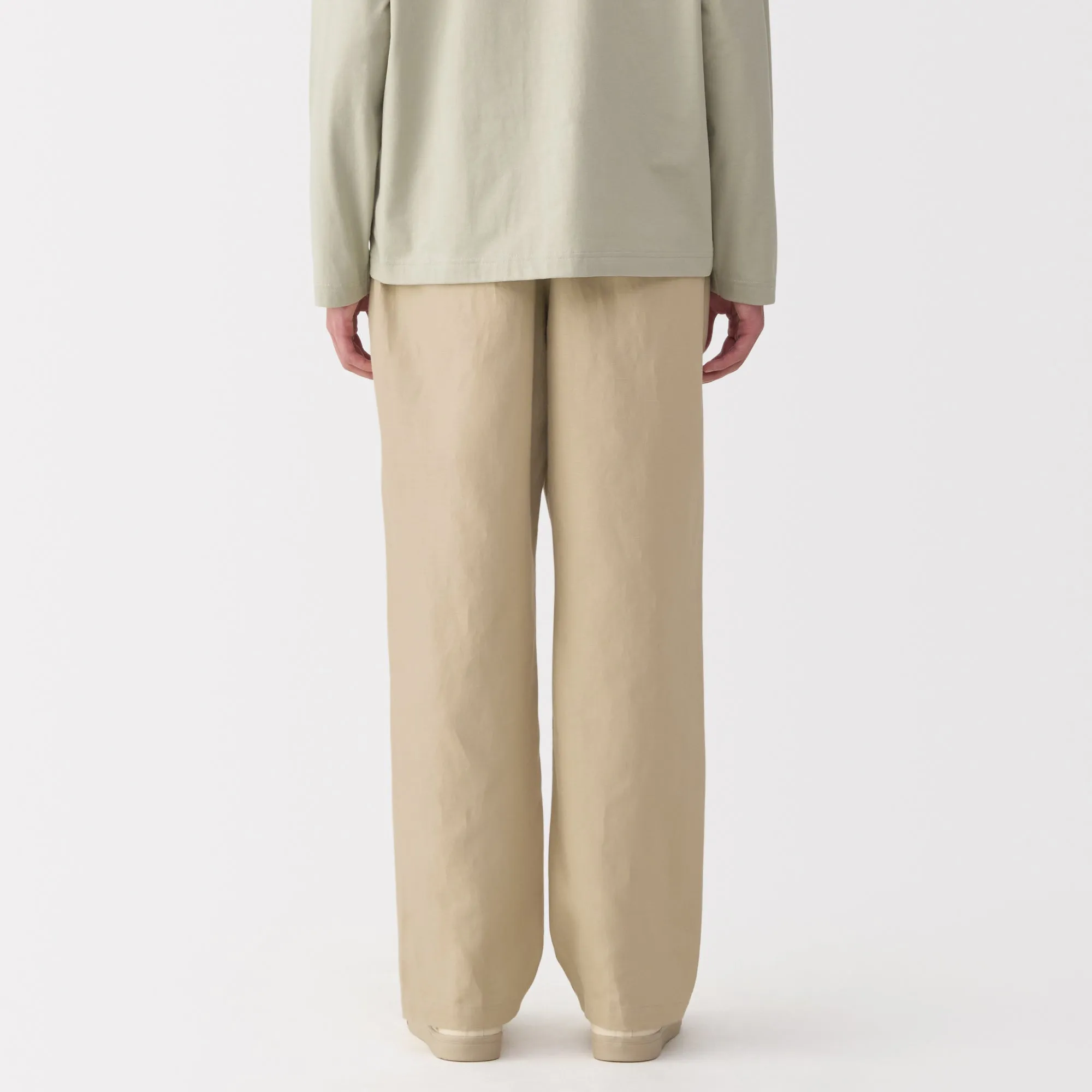 Men's Hemp Blend Twill Pleated Straight Pants