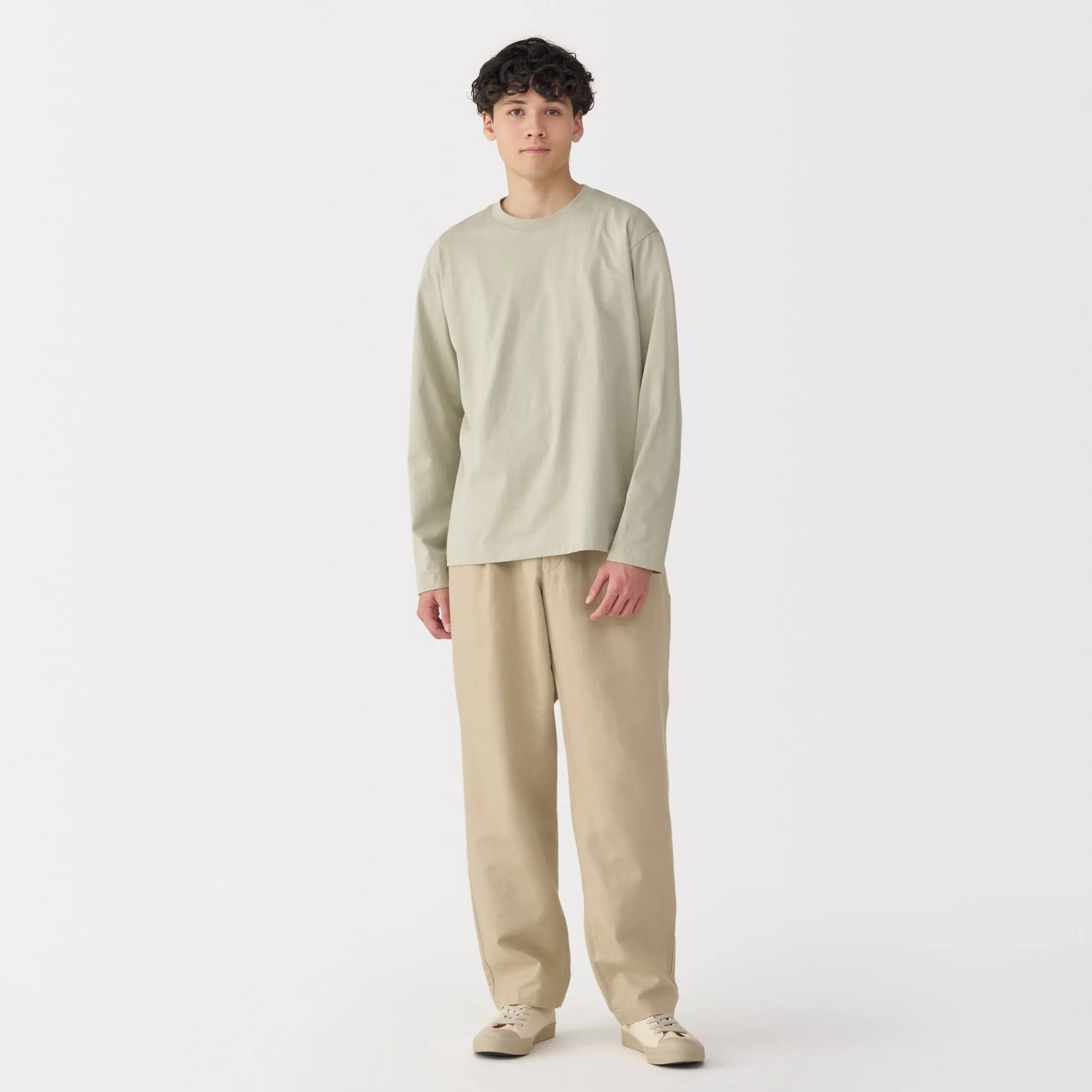 Men's Hemp Blend Twill Pleated Straight Pants