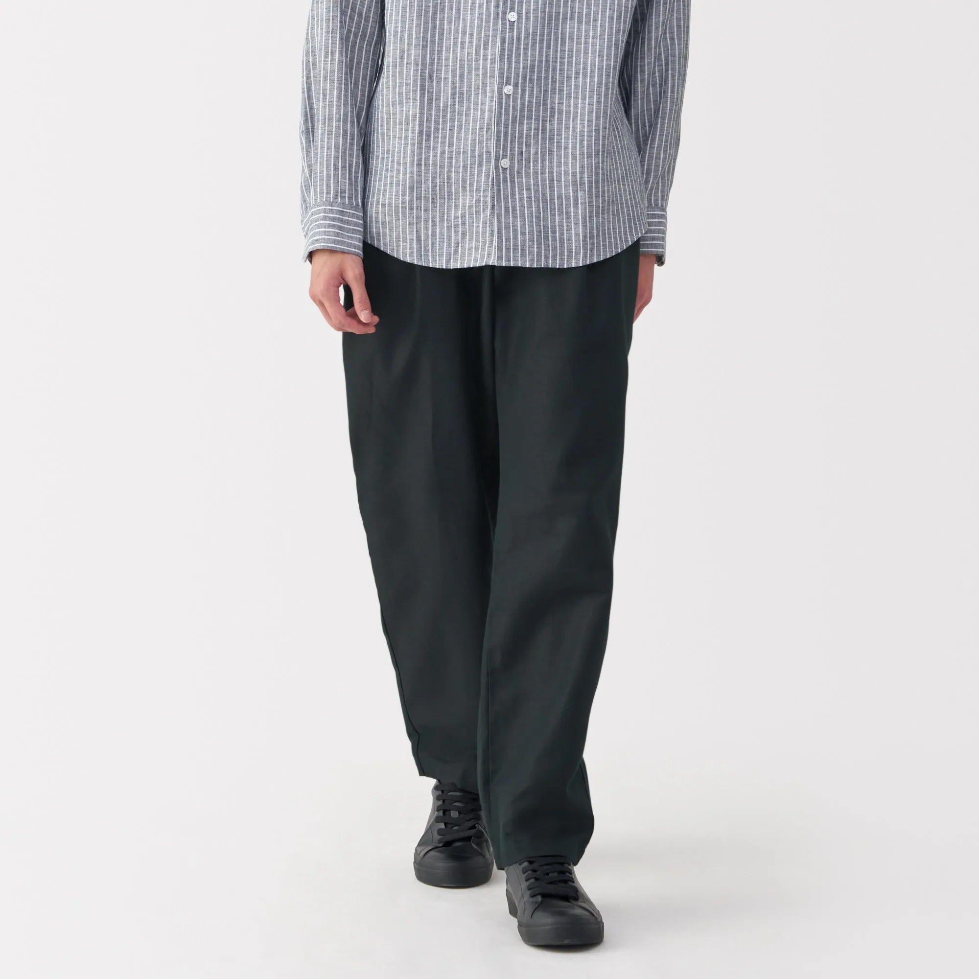 Men's Hemp Blend Twill Pleated Straight Pants