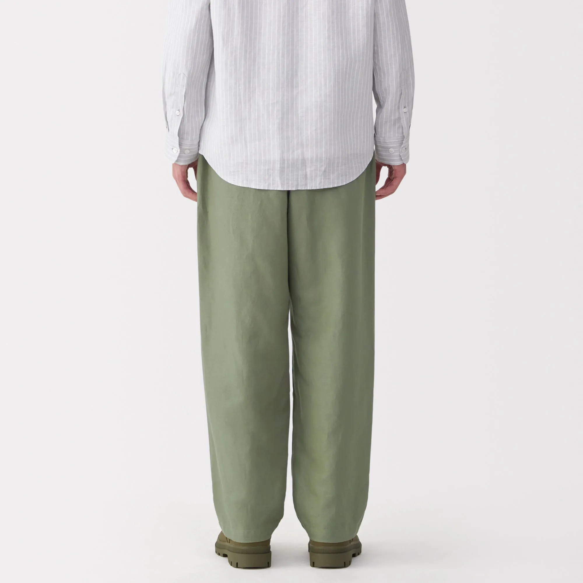 Men's Hemp Blend Twill Pleated Straight Pants