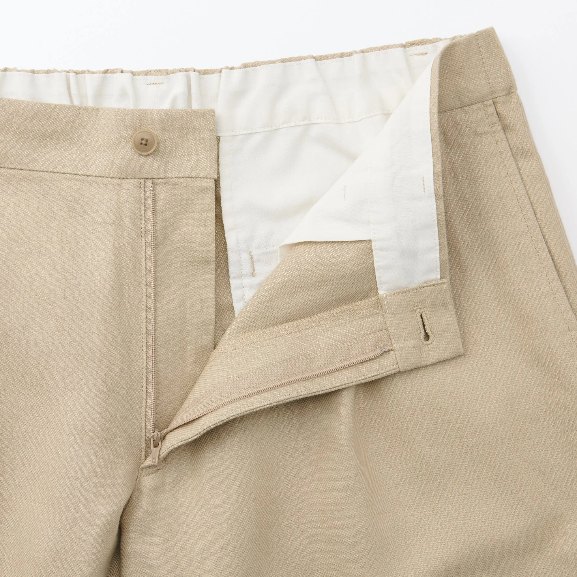 Men's Hemp Blend Twill Pleated Straight Pants