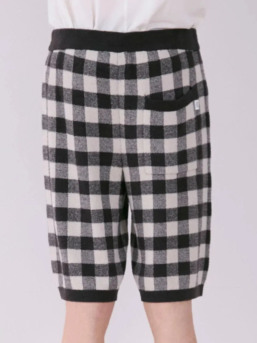 MEN'S Logo Pullover & Gingham Checked Shorts Loungewear Set