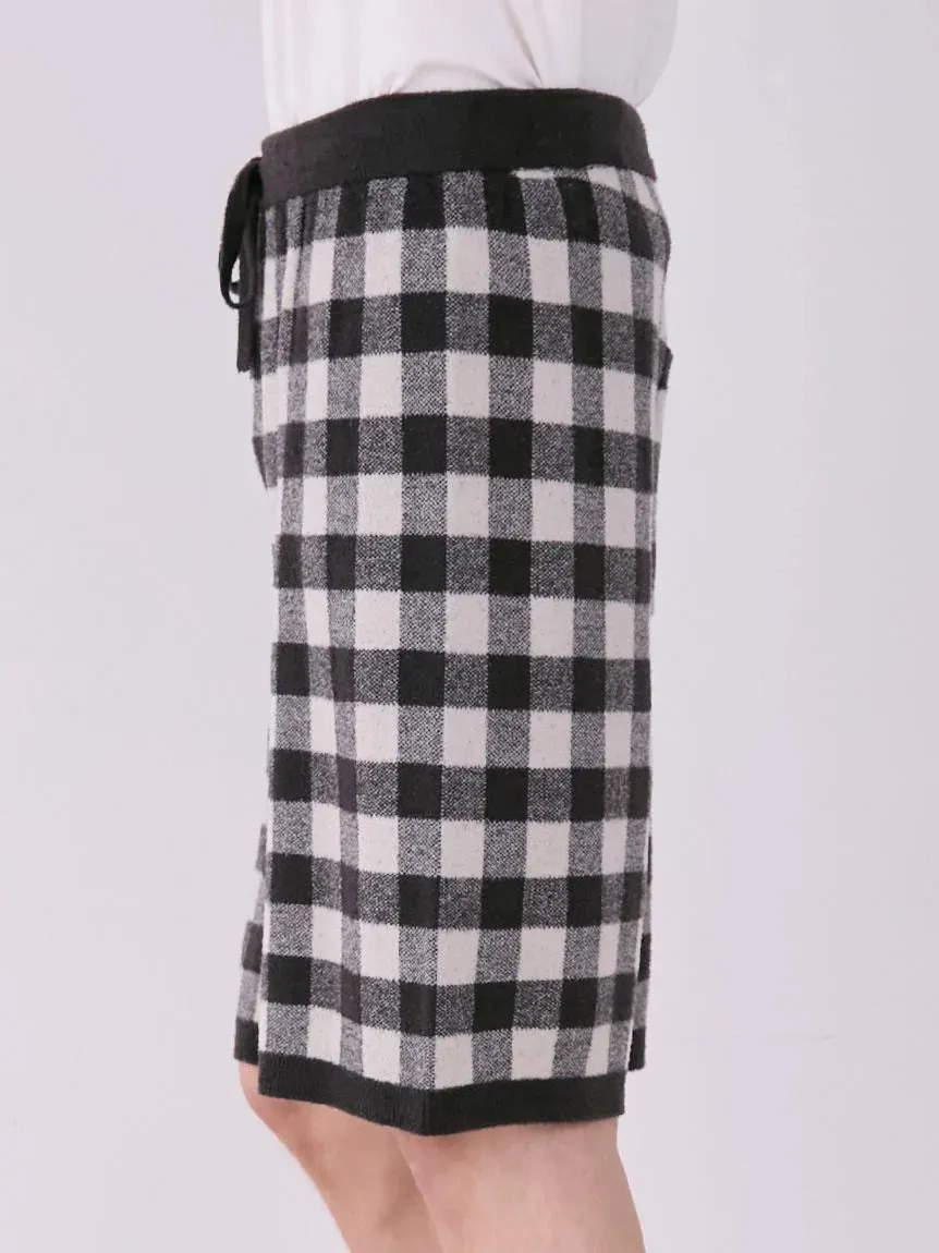 MEN'S Logo Pullover & Gingham Checked Shorts Loungewear Set