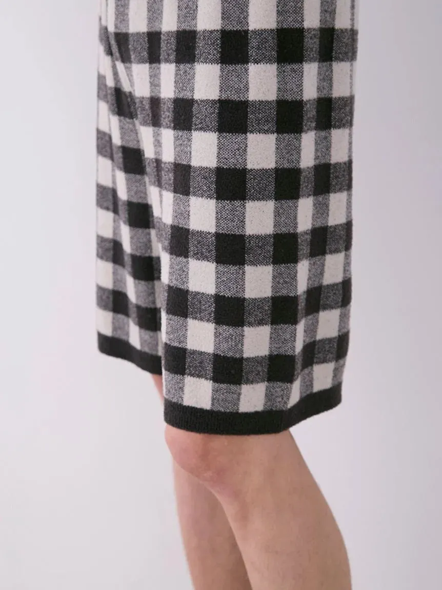 MEN'S Logo Pullover & Gingham Checked Shorts Loungewear Set