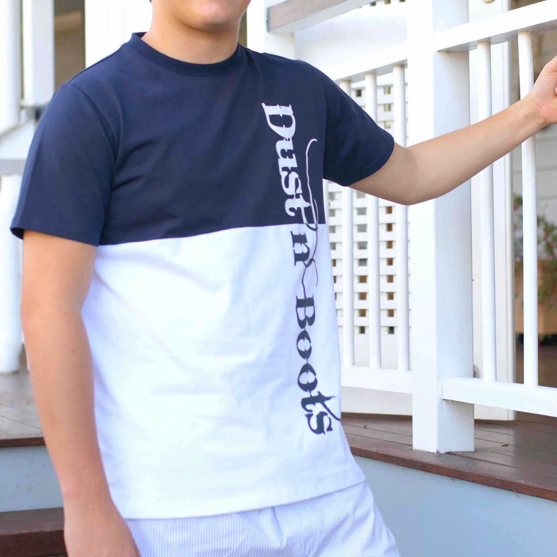 Mens' Navy/White Block T-shirt
