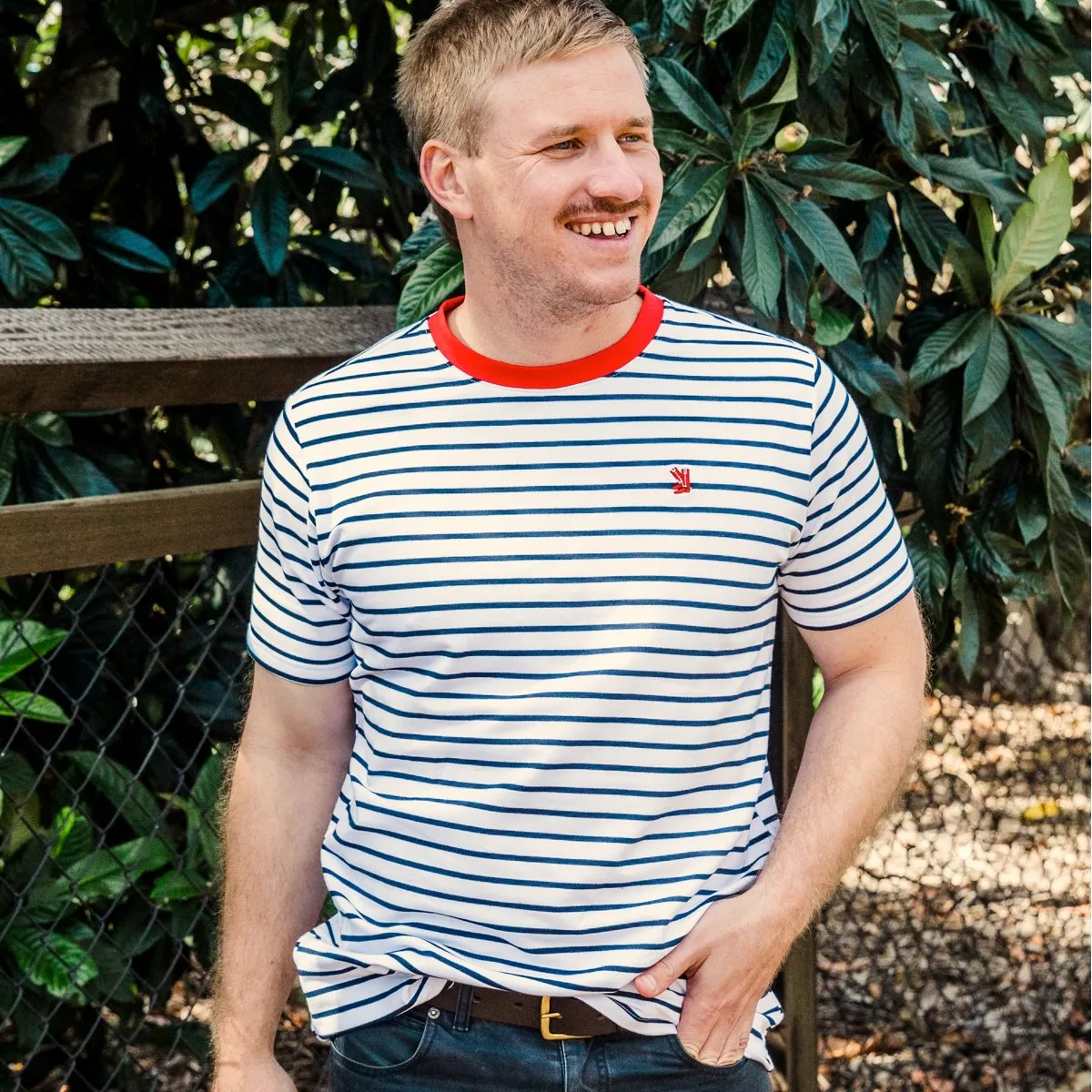 Mens' Navy/White Stripe T-shirt