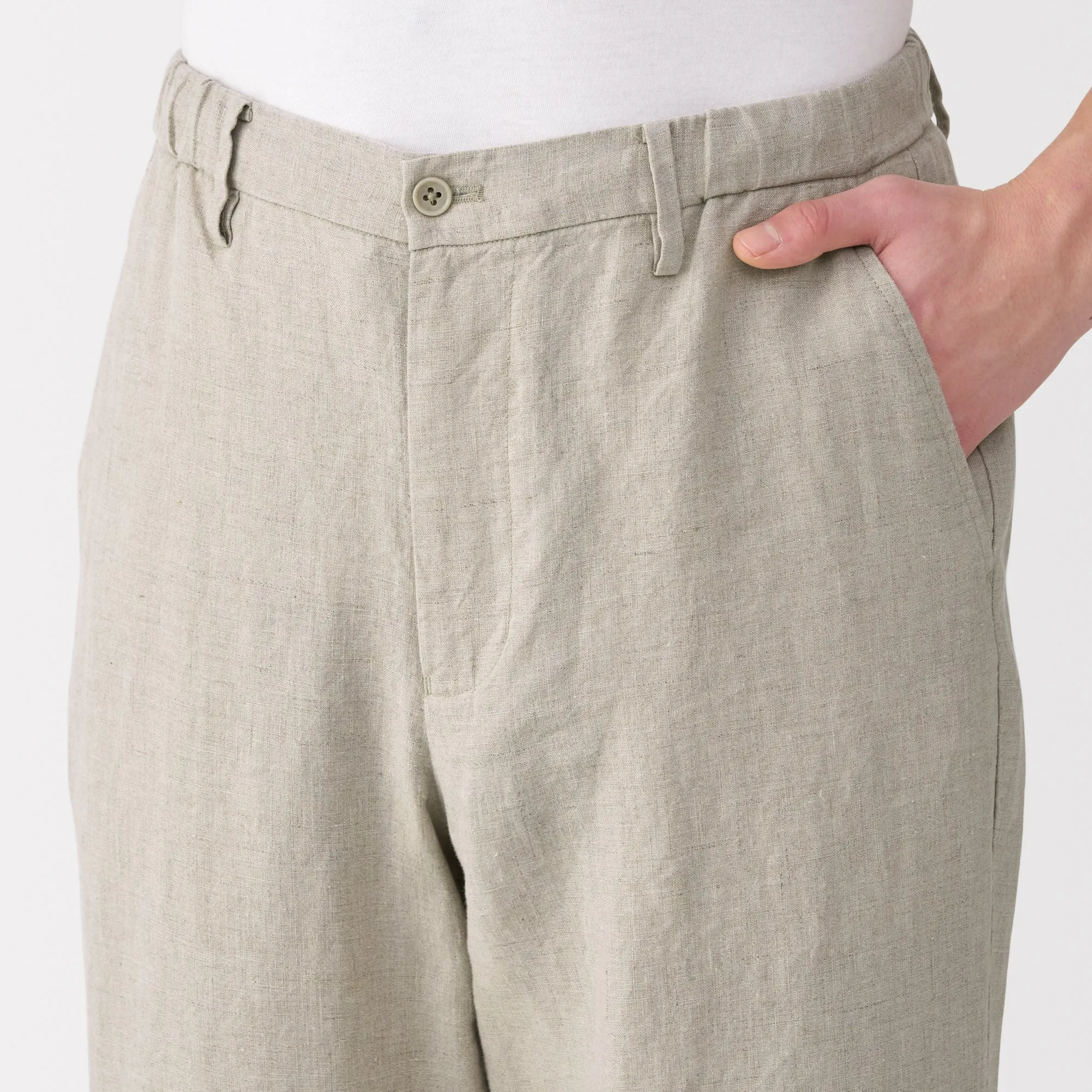 Men's Washed Linen Tapered Pants