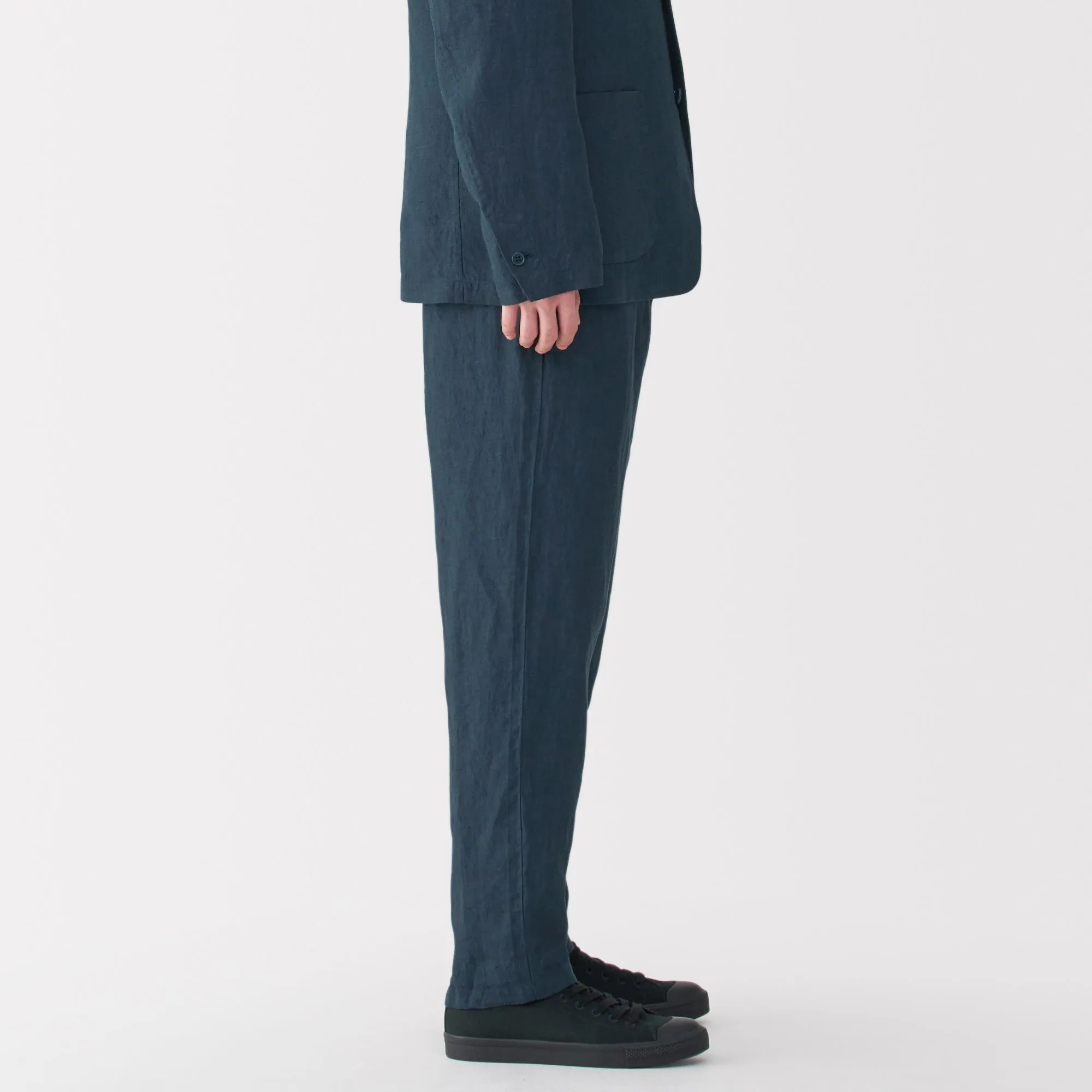 Men's Washed Linen Tapered Pants