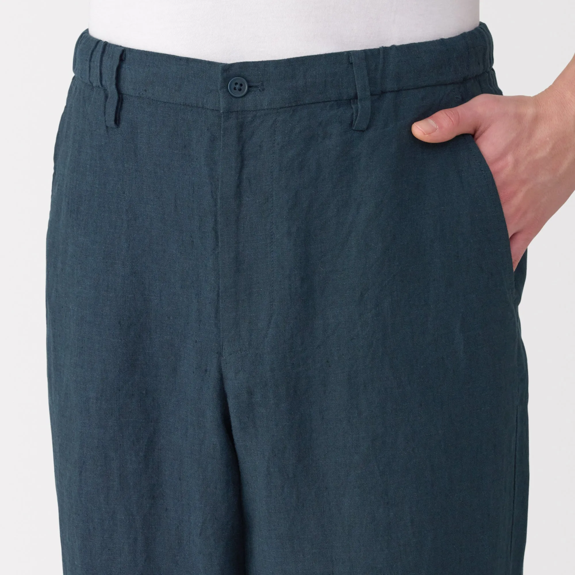 Men's Washed Linen Tapered Pants