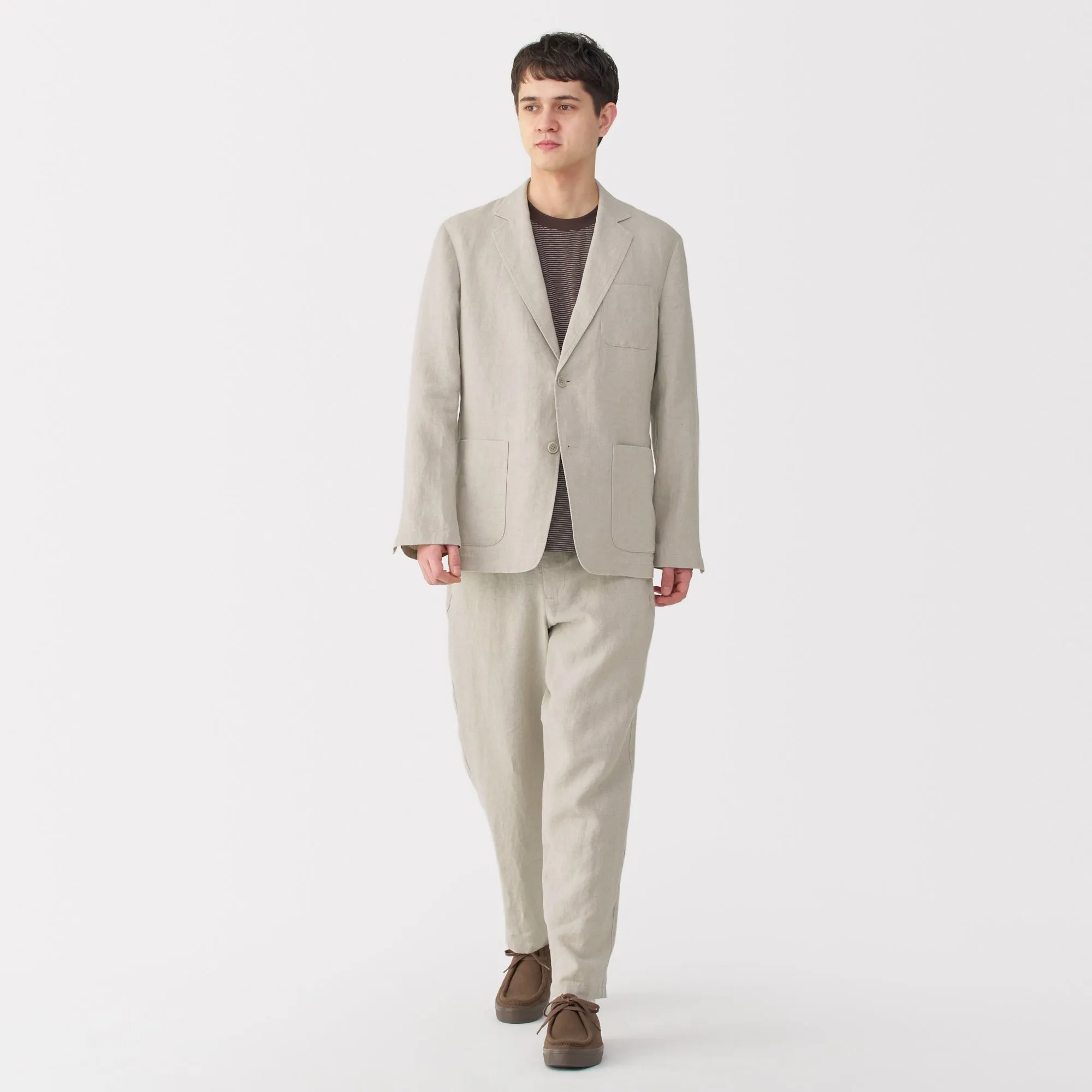 Men's Washed Linen Tapered Pants