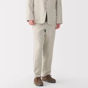 Men's Washed Linen Tapered Pants