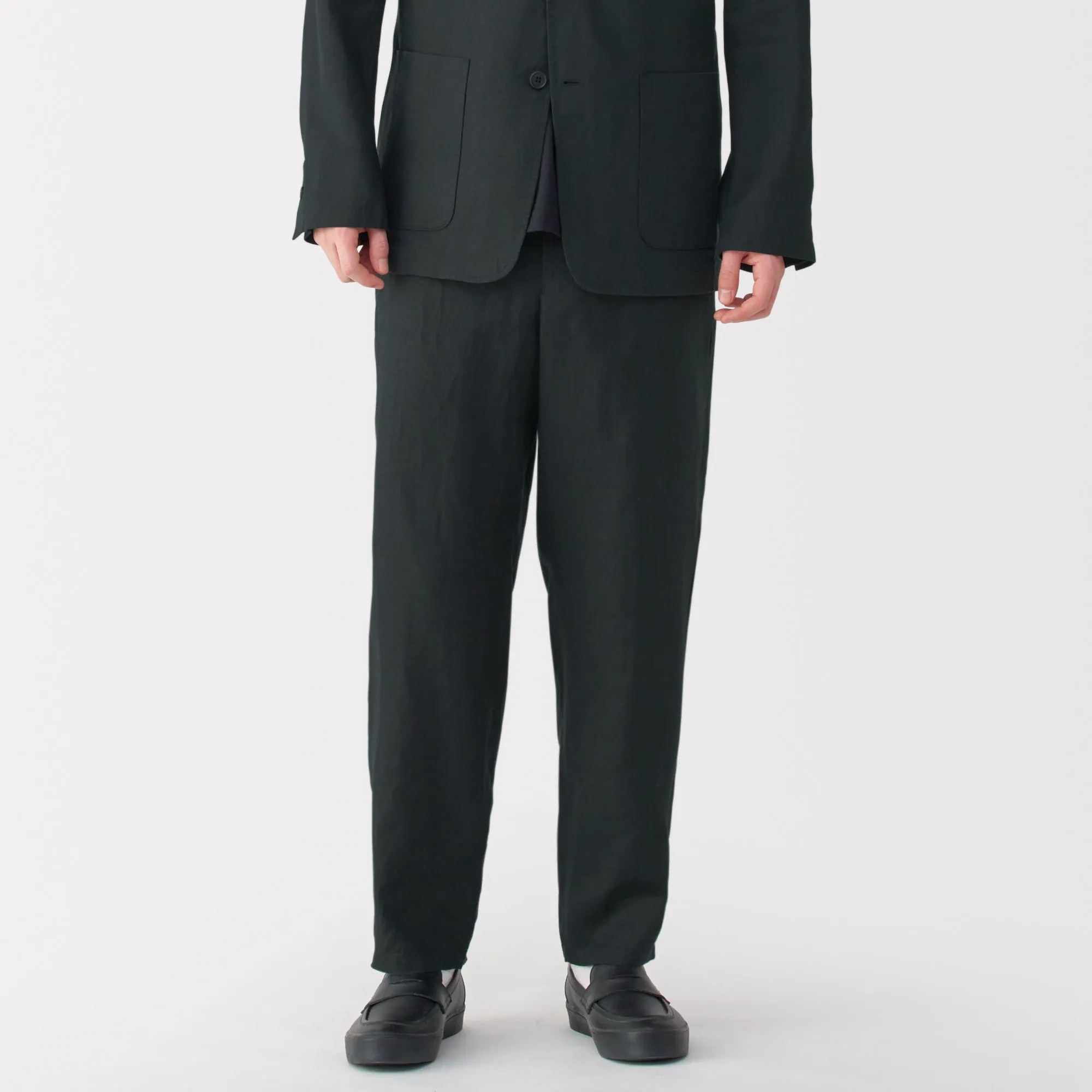 Men's Washed Linen Tapered Pants