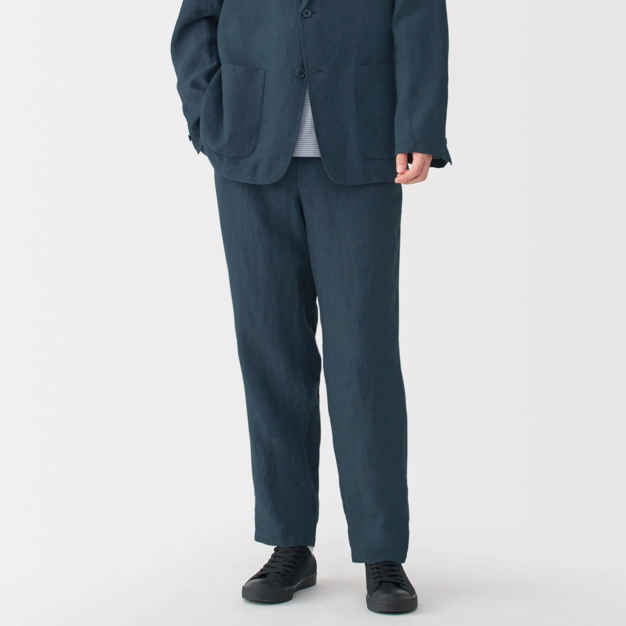 Men's Washed Linen Tapered Pants