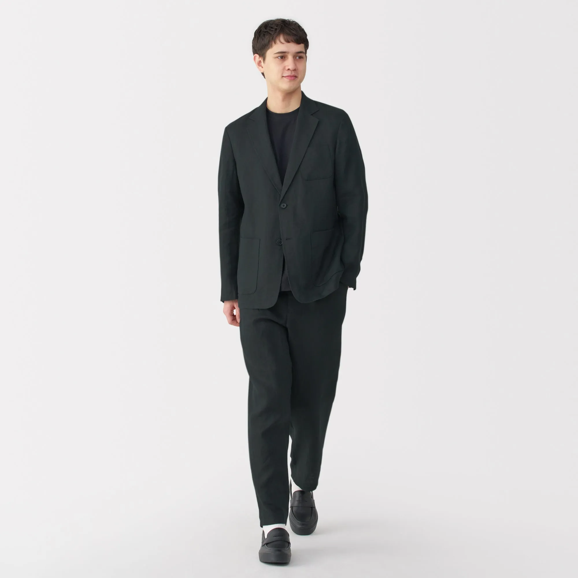 Men's Washed Linen Tapered Pants