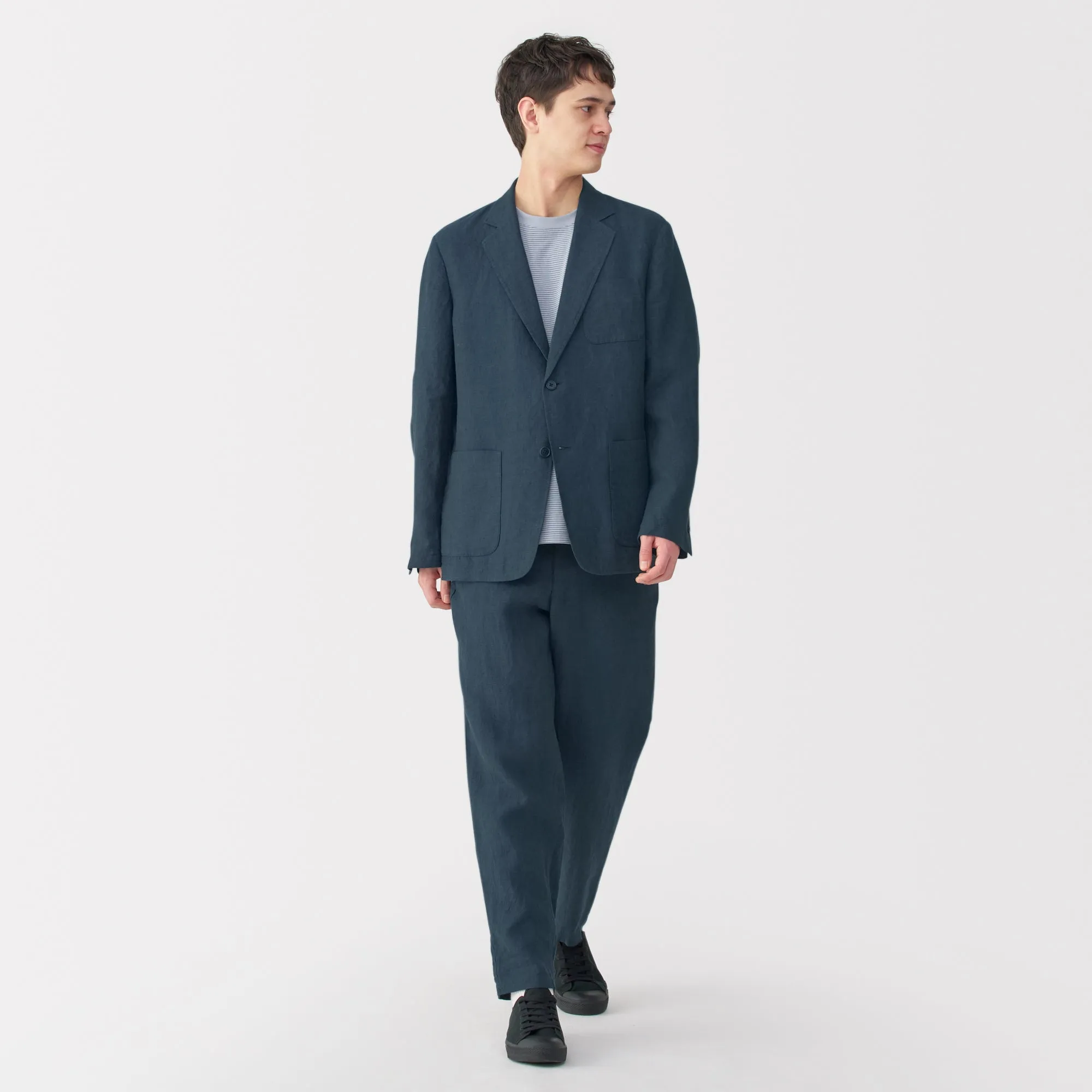 Men's Washed Linen Tapered Pants