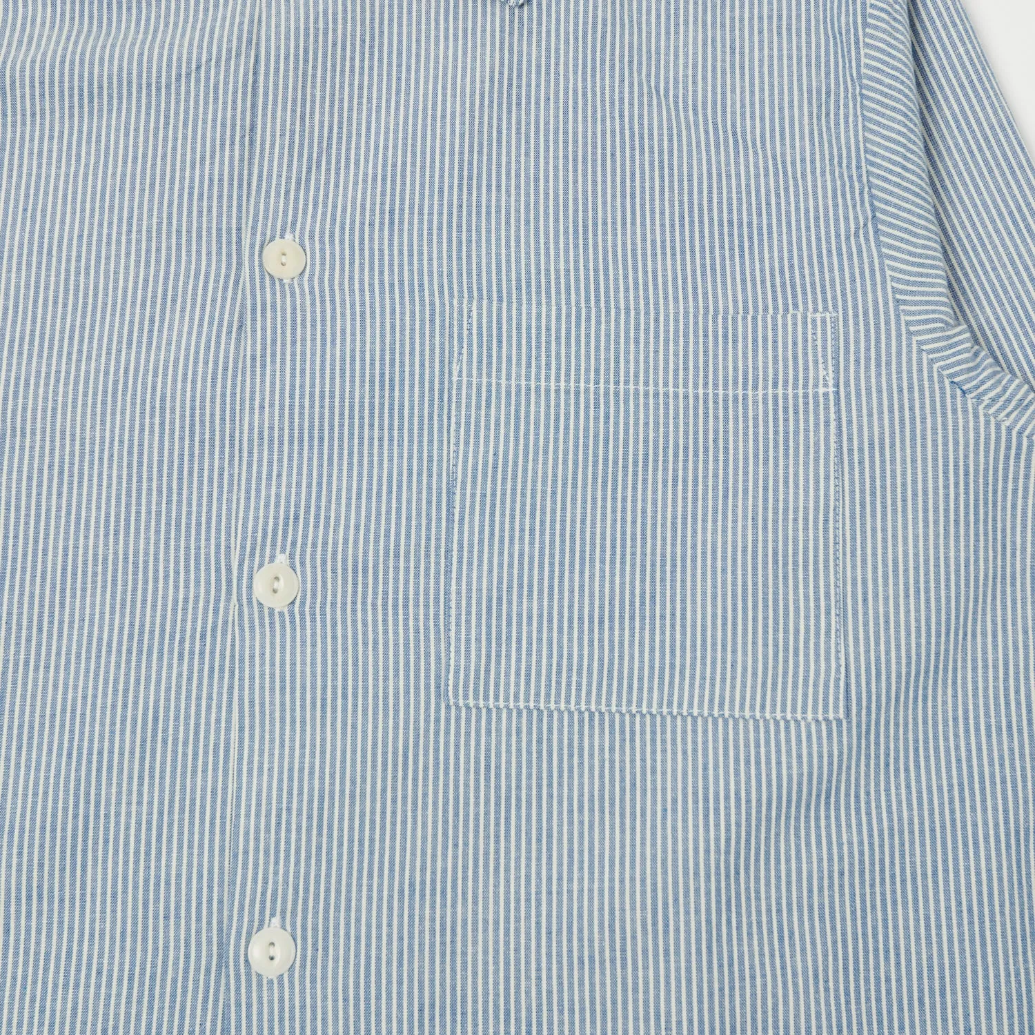 Merz b. Schwanen PJKT01 Genderless Pyjama Top - Denim Blue/Natural