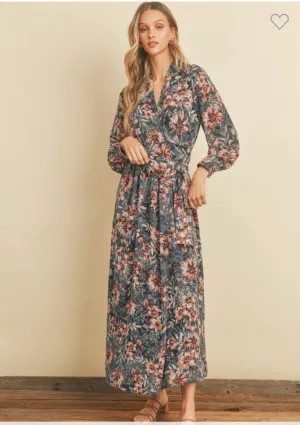 Navy floral dress