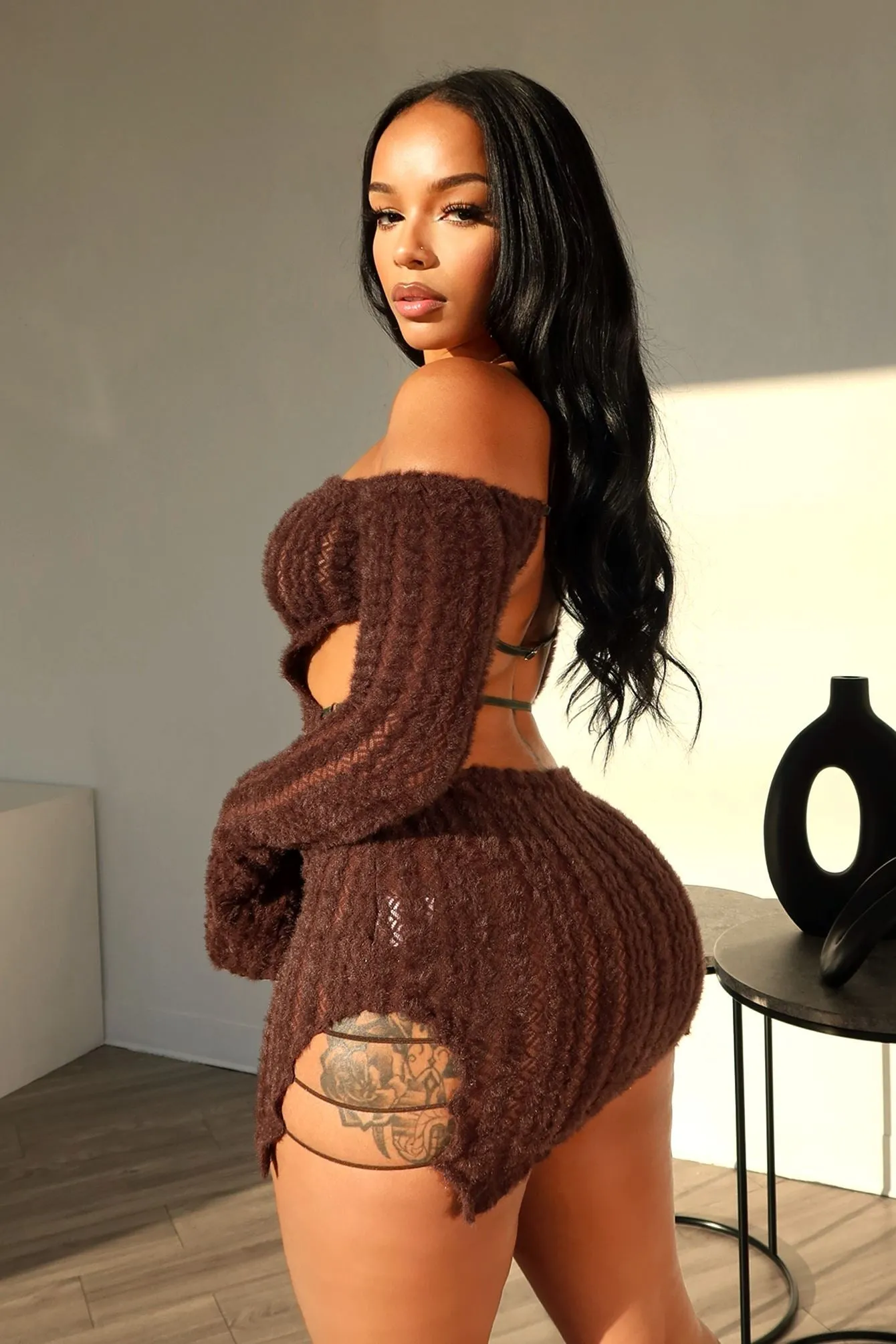 No Options Fuzzy Mini Dress