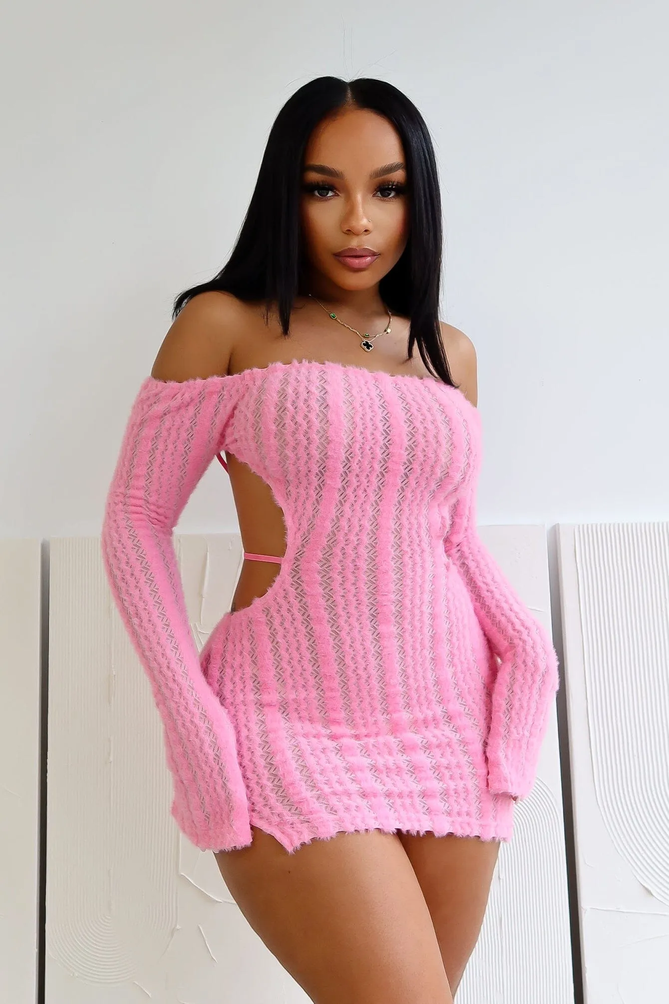 No Options Fuzzy Mini Dress