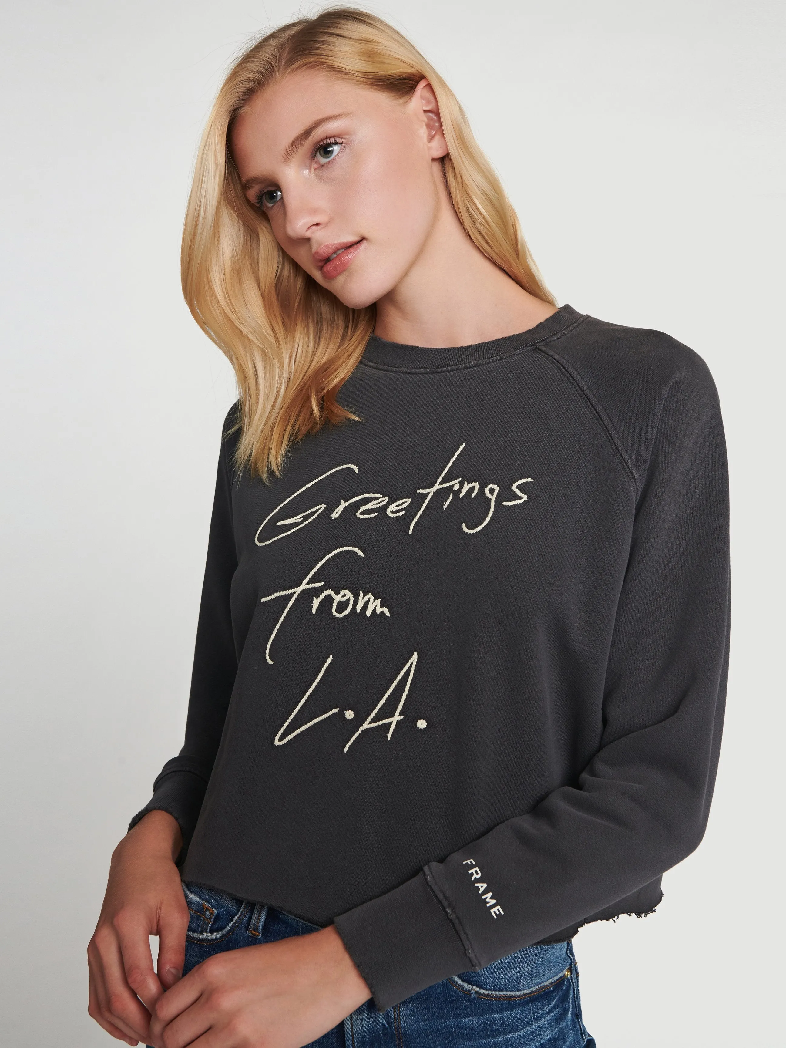 Old School Sweatshirt -- Faded Noir