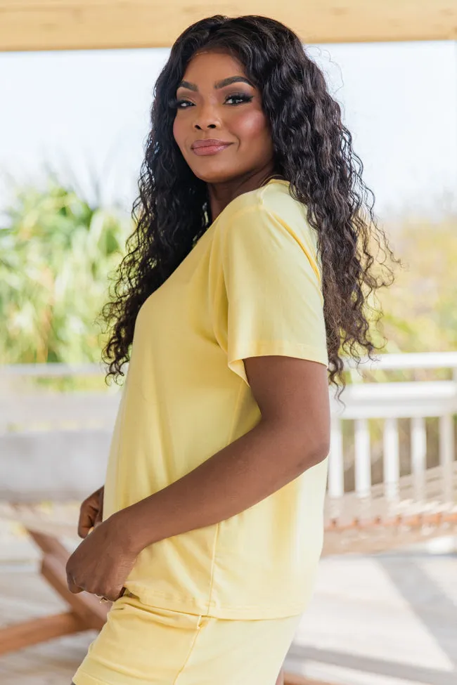 Over The Moon Yellow Lyocell Lounge Top