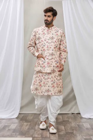 Pale Peach cotton silk Jacket set