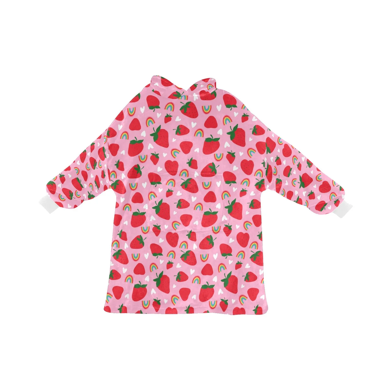 Pink Strawberry Fields - Hooded Blanket