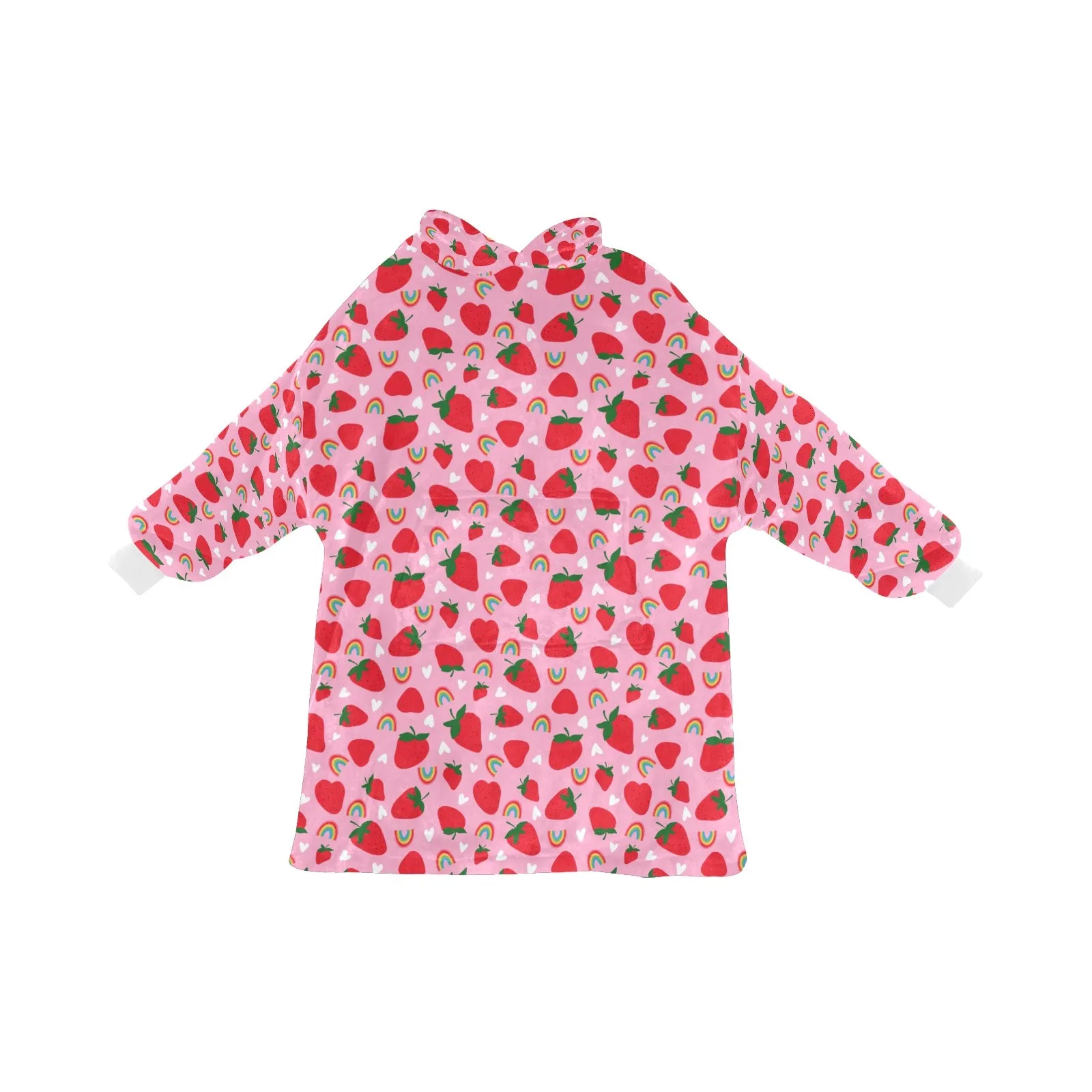 Pink Strawberry Fields - Hooded Blanket