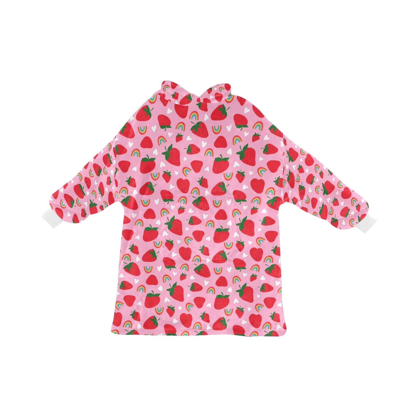 Pink Strawberry Fields - Hooded Blanket