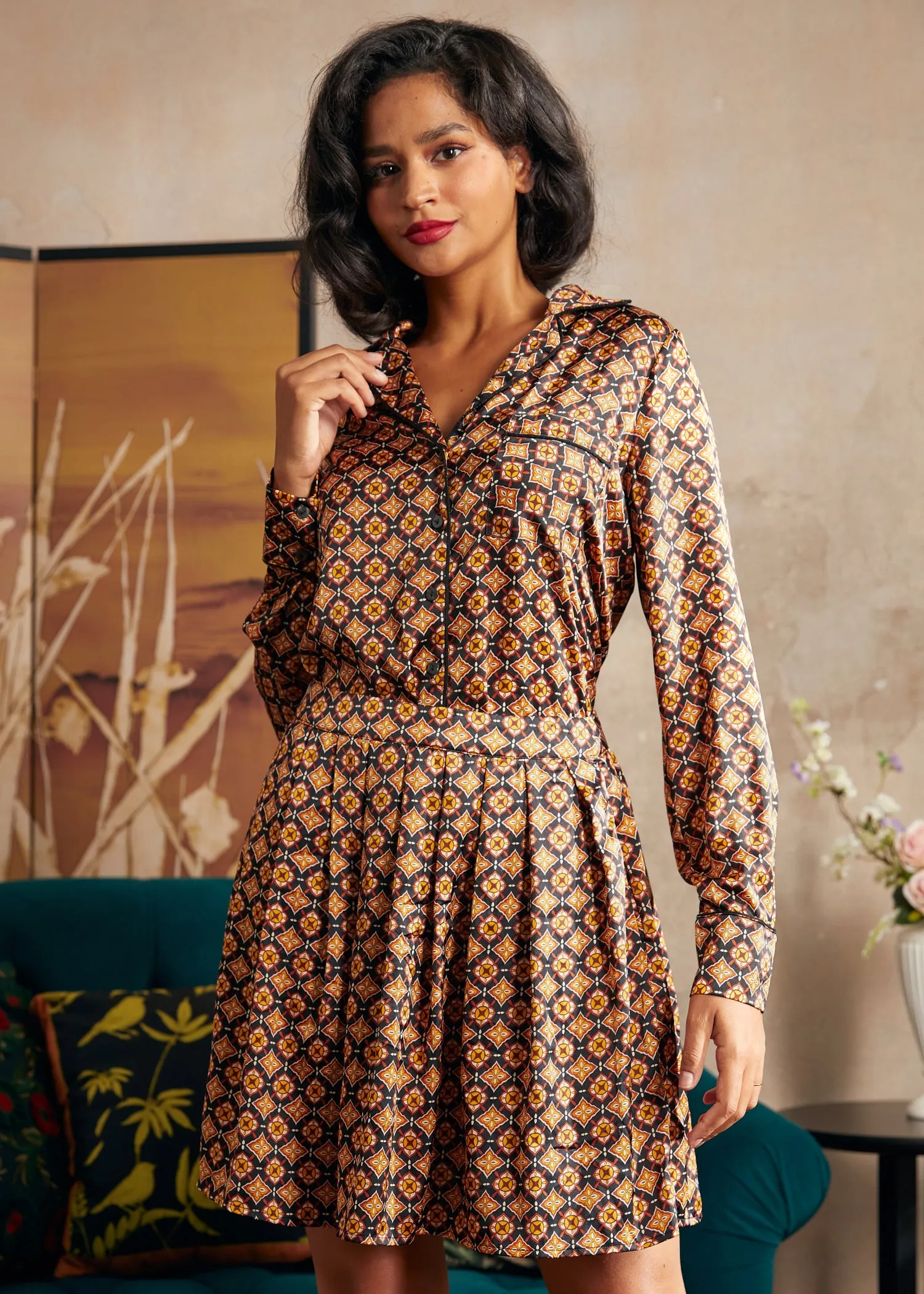 Playful Past Long Sleeve Blouse