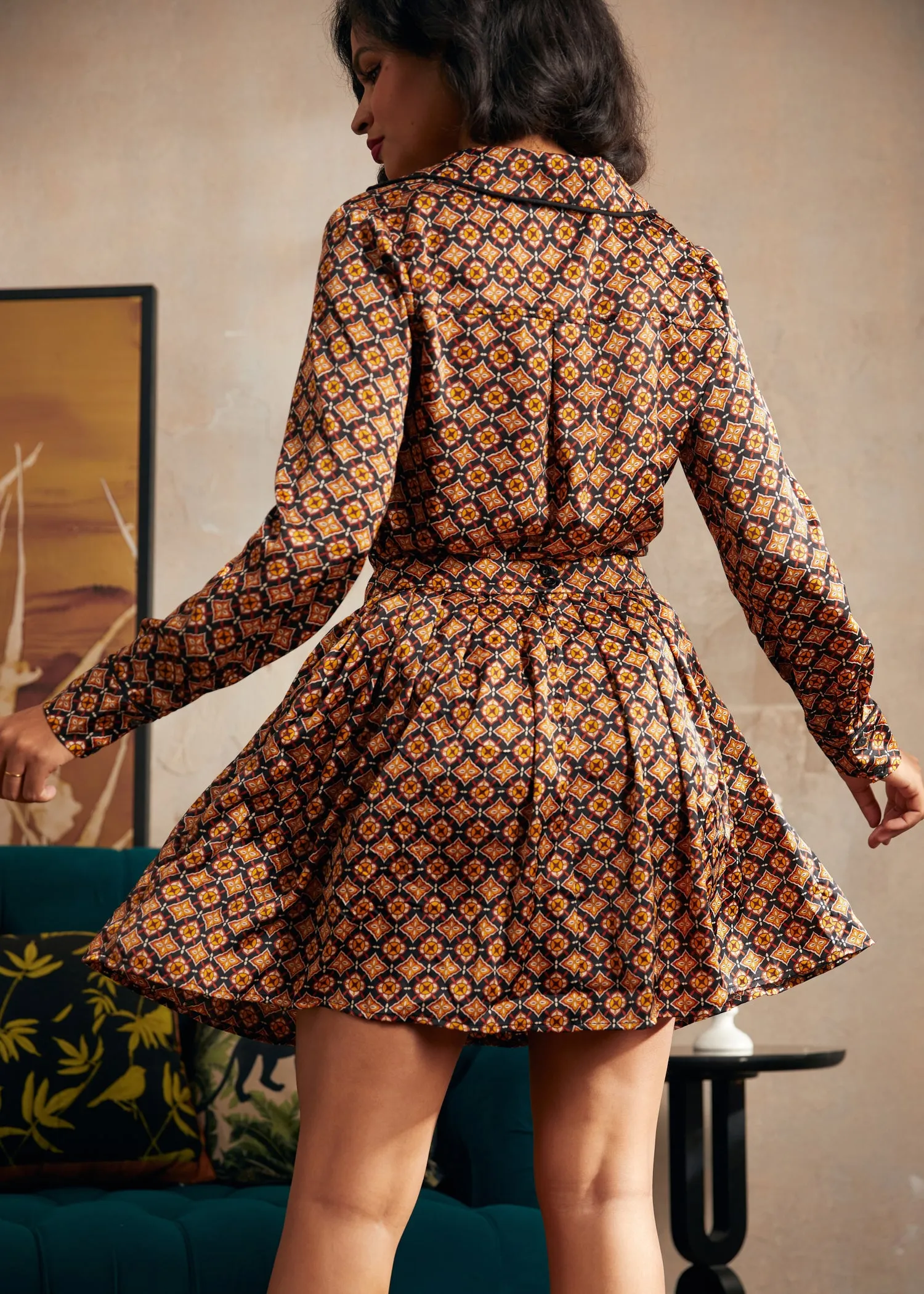 Playful Past Long Sleeve Blouse