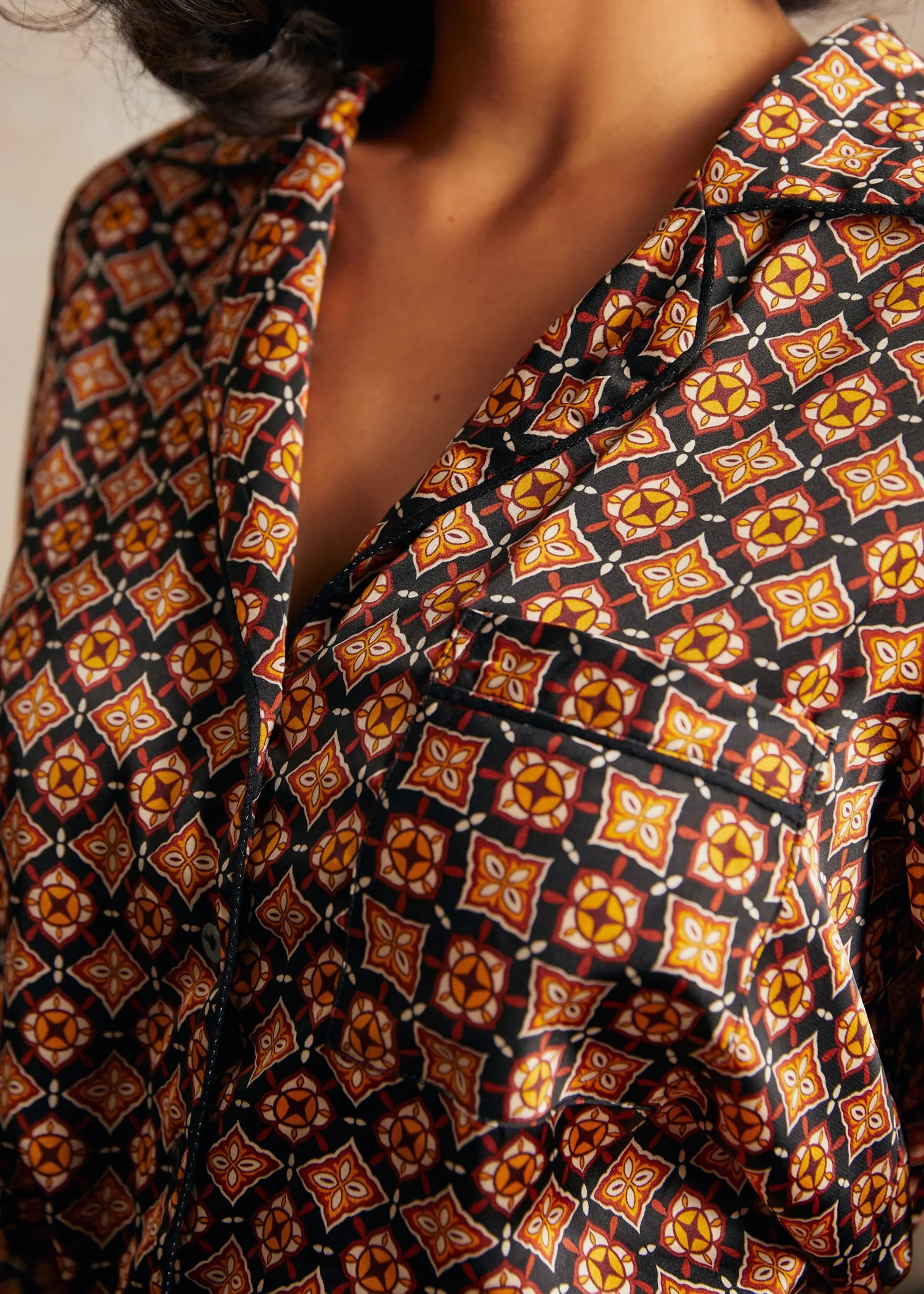 Playful Past Long Sleeve Blouse