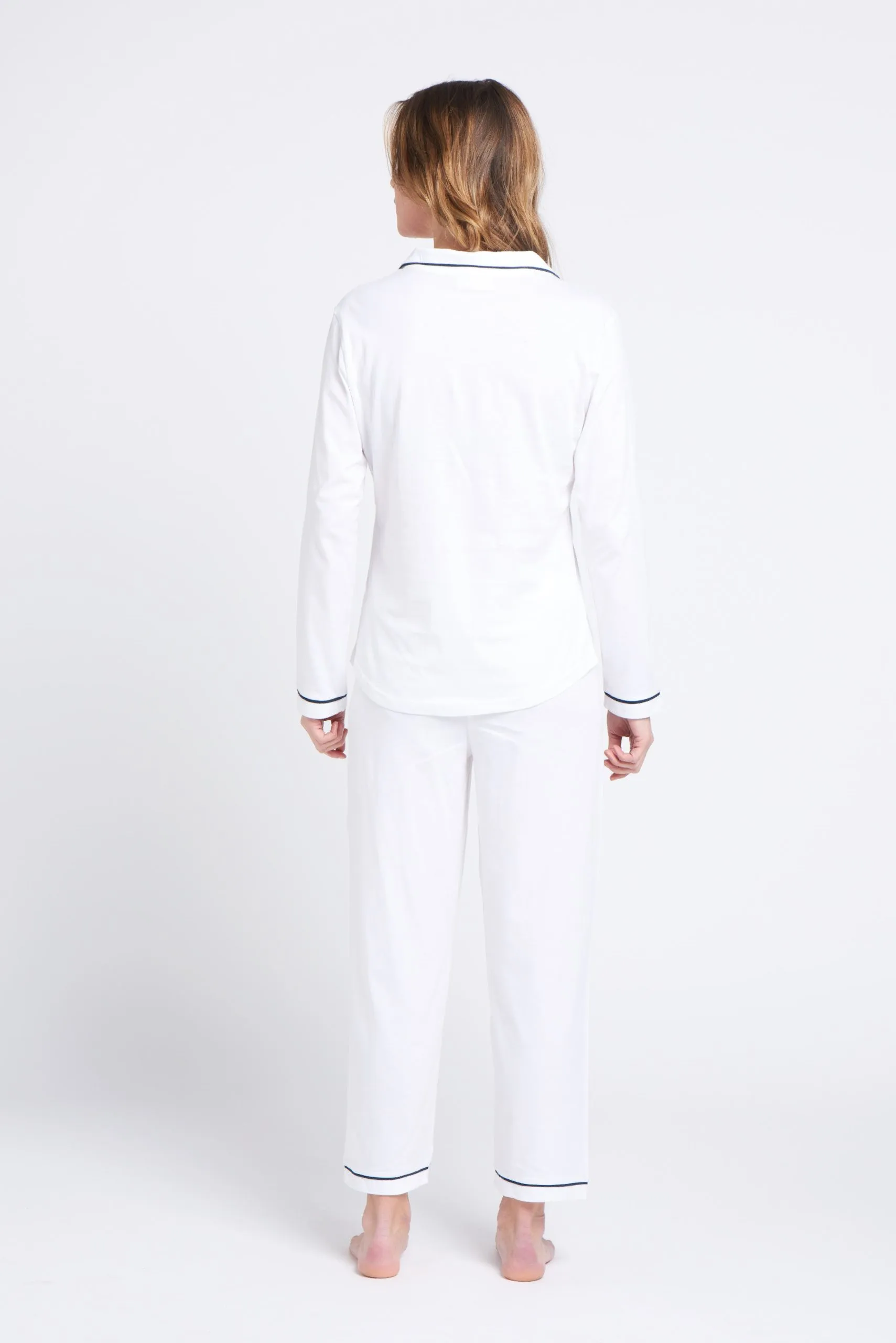 Portsea PJ Set Long White