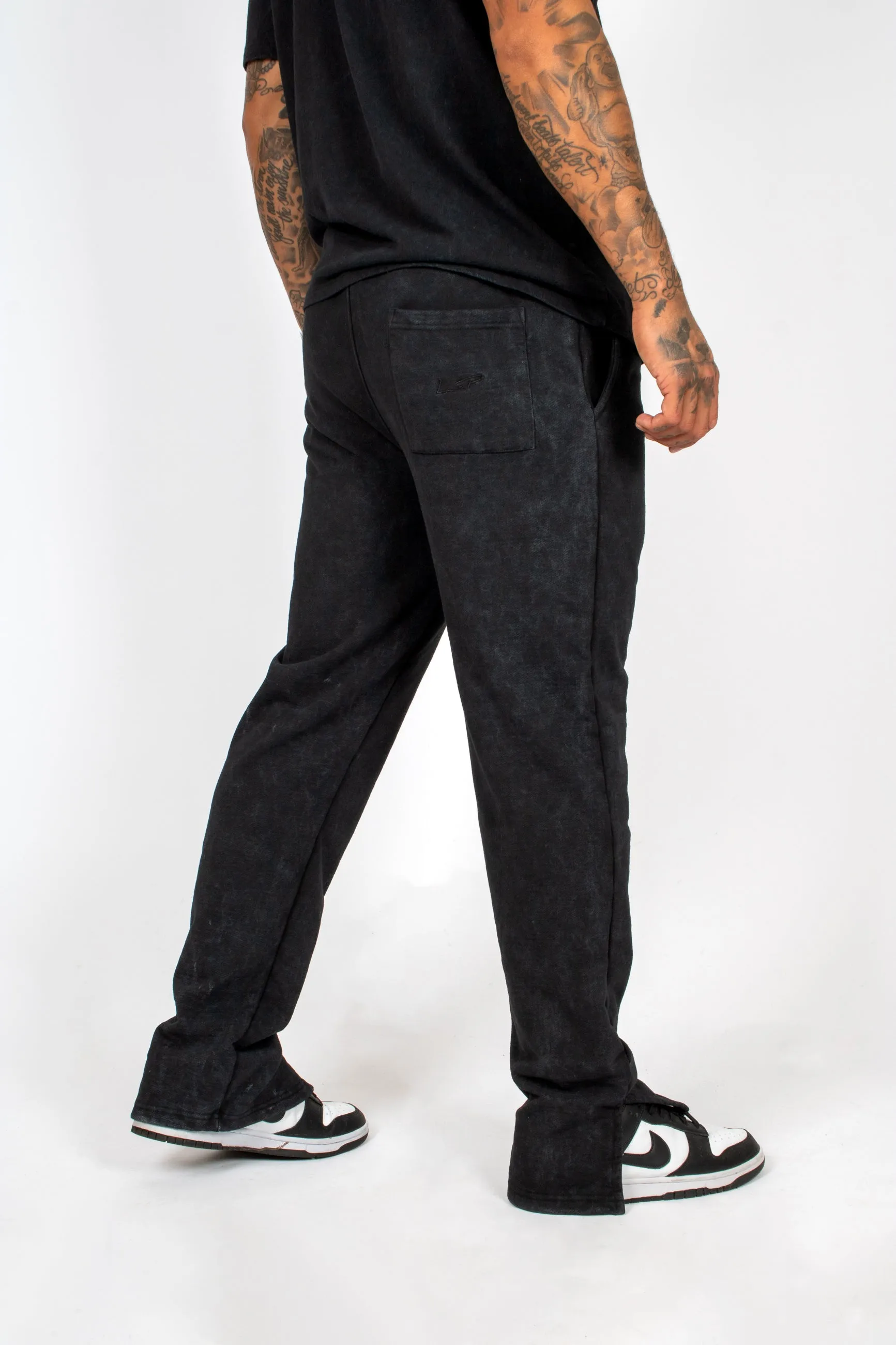 Premium Recycled Acid Black Straight Leg Jogger