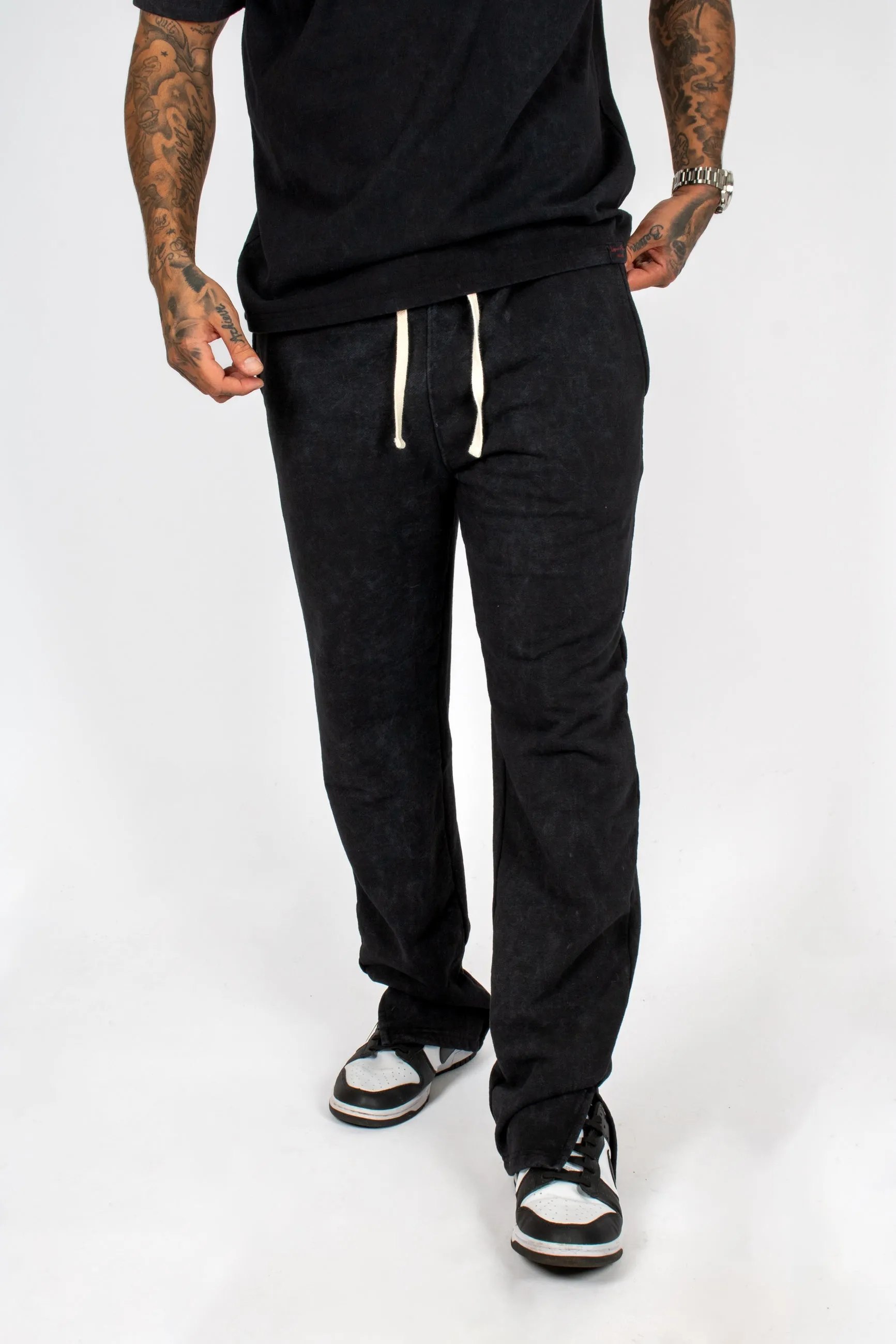 Premium Recycled Acid Black Straight Leg Jogger