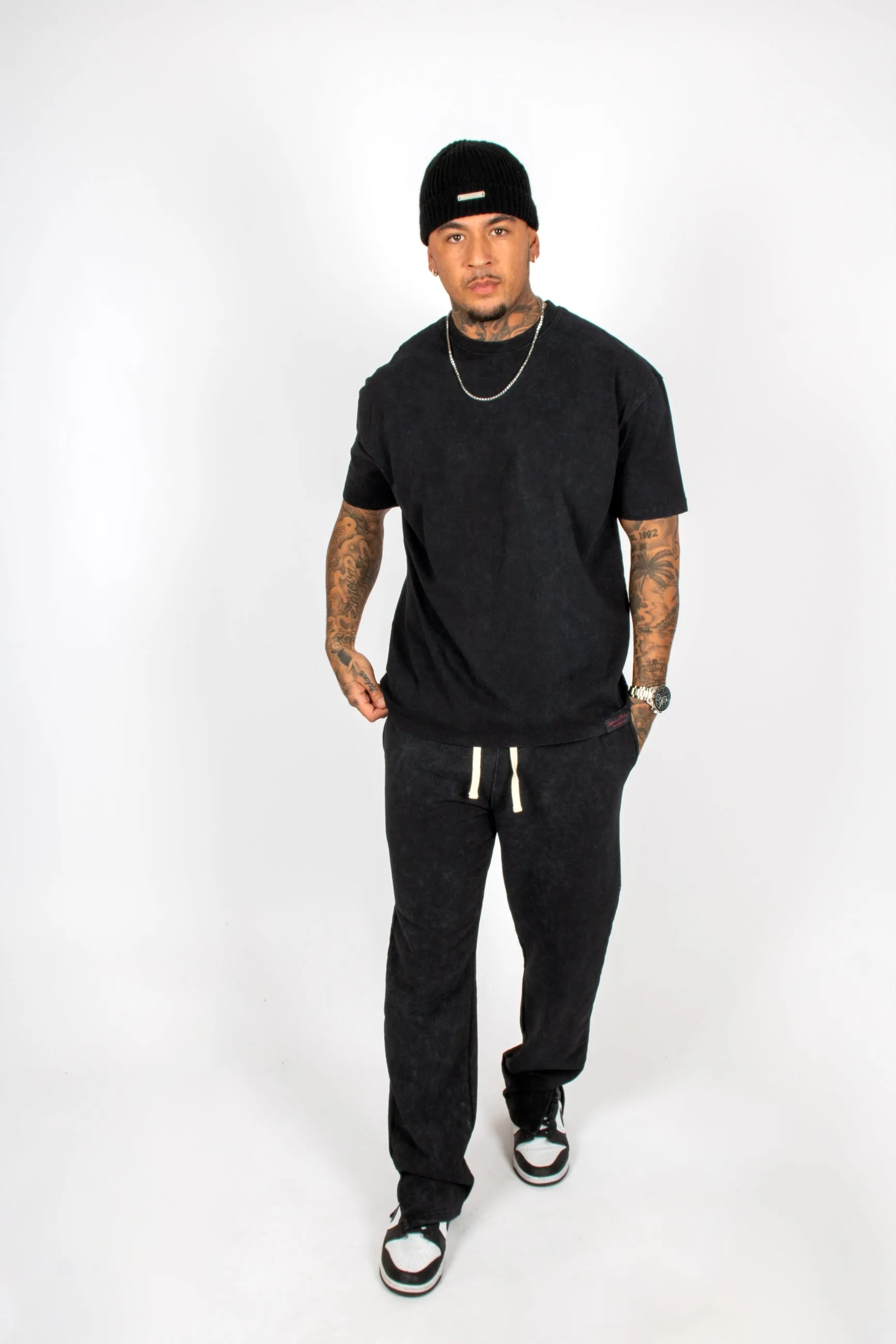 Premium Recycled Acid Black Straight Leg Jogger