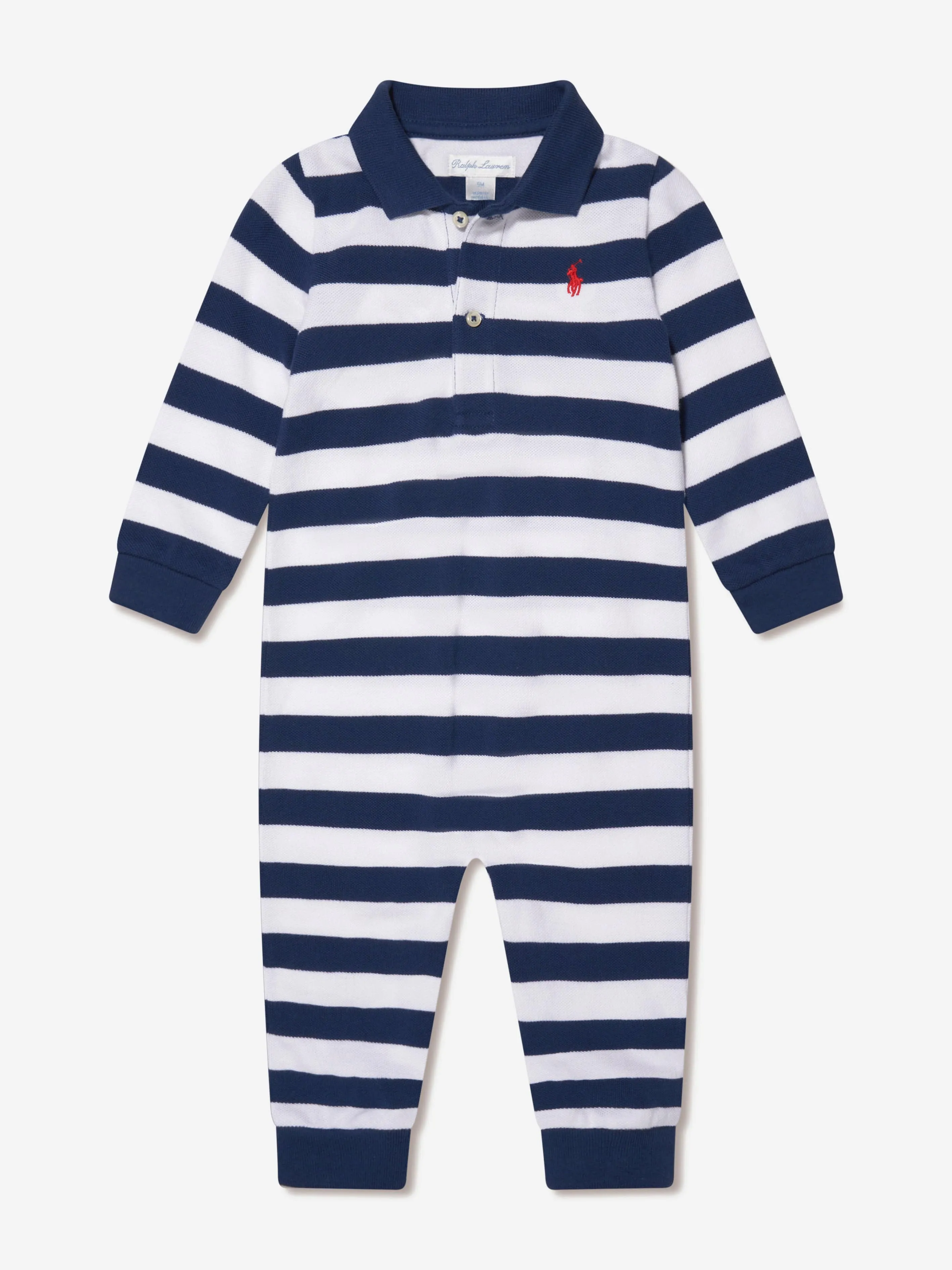 Ralph Lauren Baby Boys Striped Babygrow in Navy