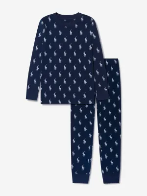 Ralph Lauren Boys Logo Pyjama Set in Navy