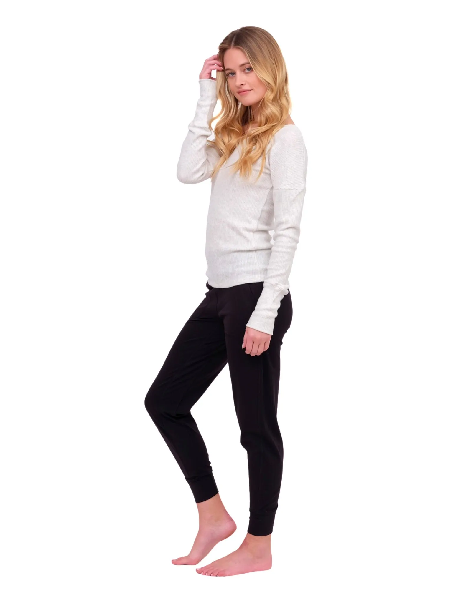 Ribbed Lounge Top - Oatmeal