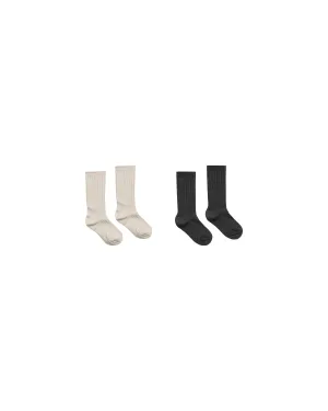 Ribbed Socks || Stone, Black