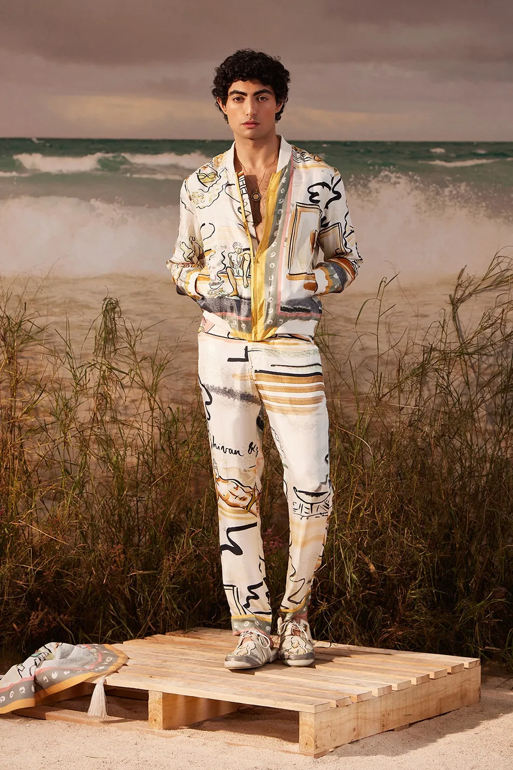 Saun Twill Silk Lounge Trousers