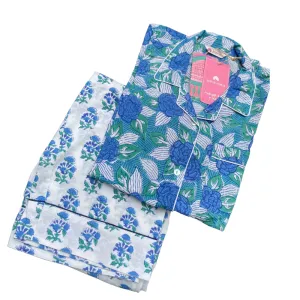SECONDS | Jodhpur Blue Long Sleep Set | M